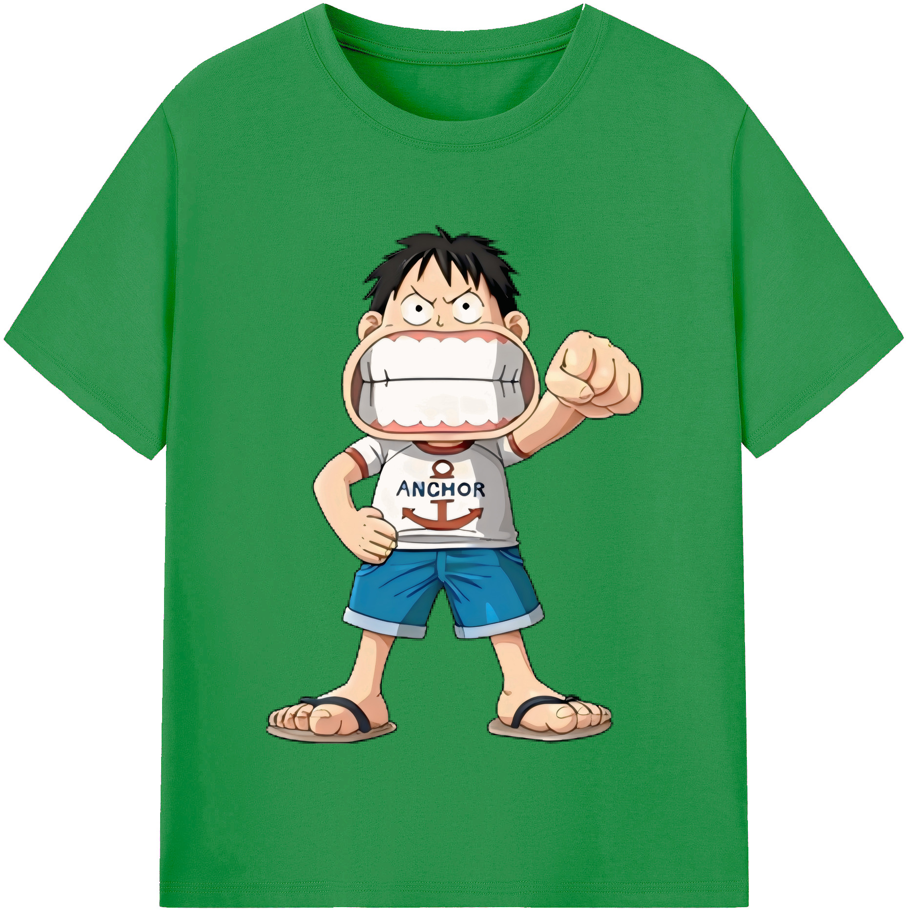 ワンピース モンキー・D・ルフィ ONE PIECE Monkey D. Luffy レディースカジュアルプリントTシャツ（綿100％）