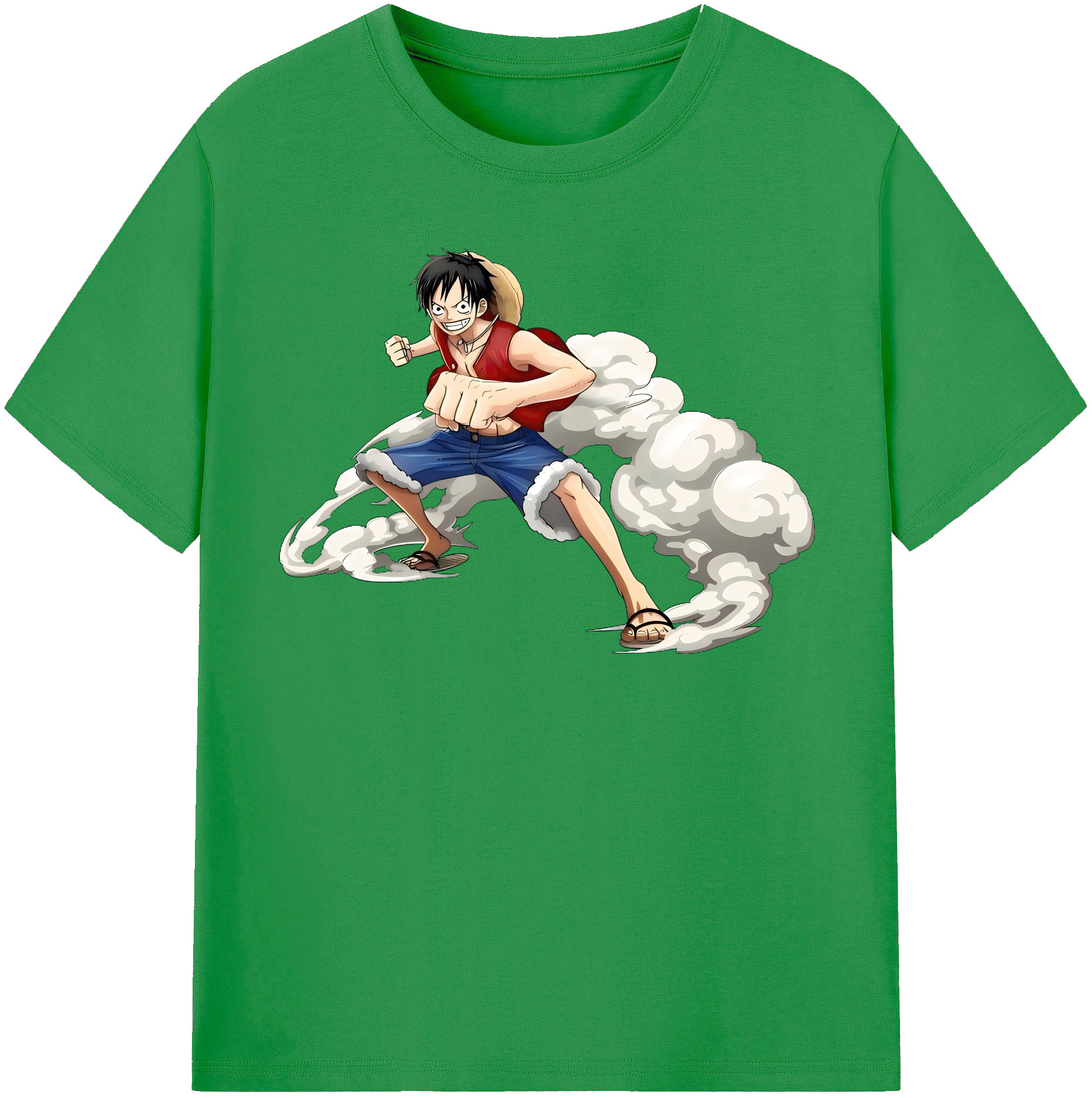ワンピース モンキー・D・ルフィ ONE PIECE Monkey D. Luffy レディースカジュアルプリントTシャツ（綿100％）