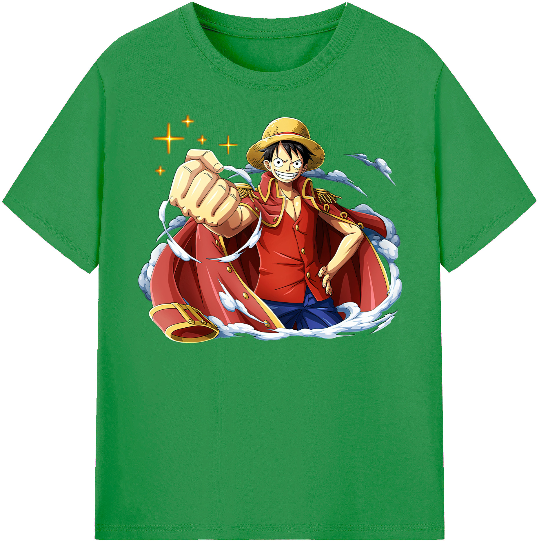 ワンピース モンキー・D・ルフィ ONE PIECE Monkey D. Luffy レディースカジュアルプリントTシャツ（綿100％）
