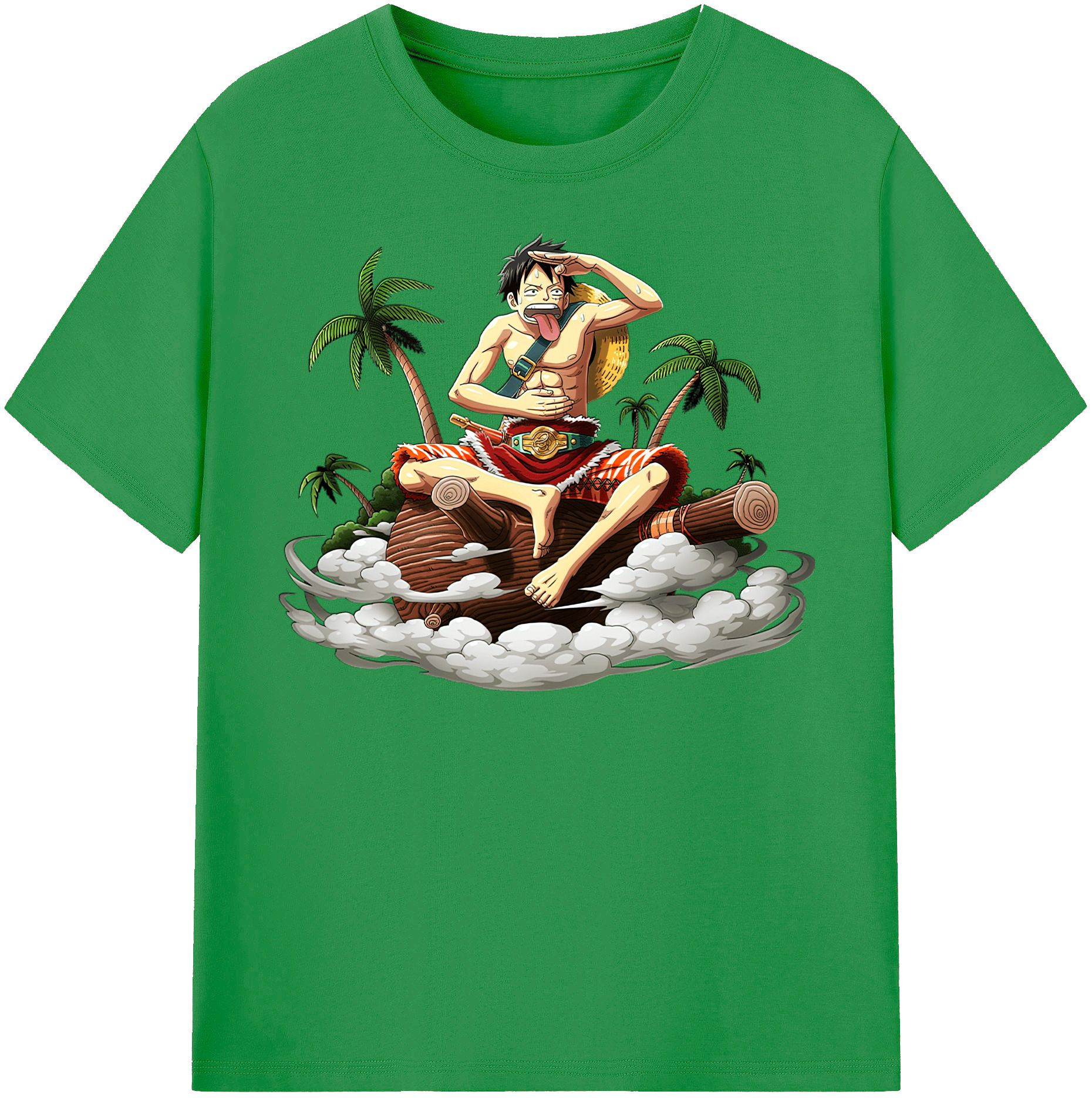 ワンピース モンキー・D・ルフィ ONE PIECE Monkey D. Luffy レディースカジュアルプリントTシャツ（綿100％）