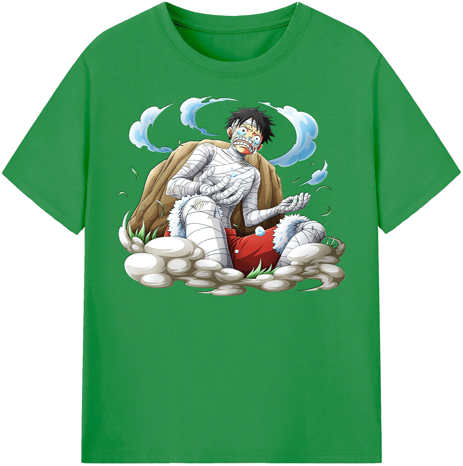 ワンピース モンキー・D・ルフィ ONE PIECE Monkey D. Luffy レディースカジュアルプリントTシャツ（綿100％）