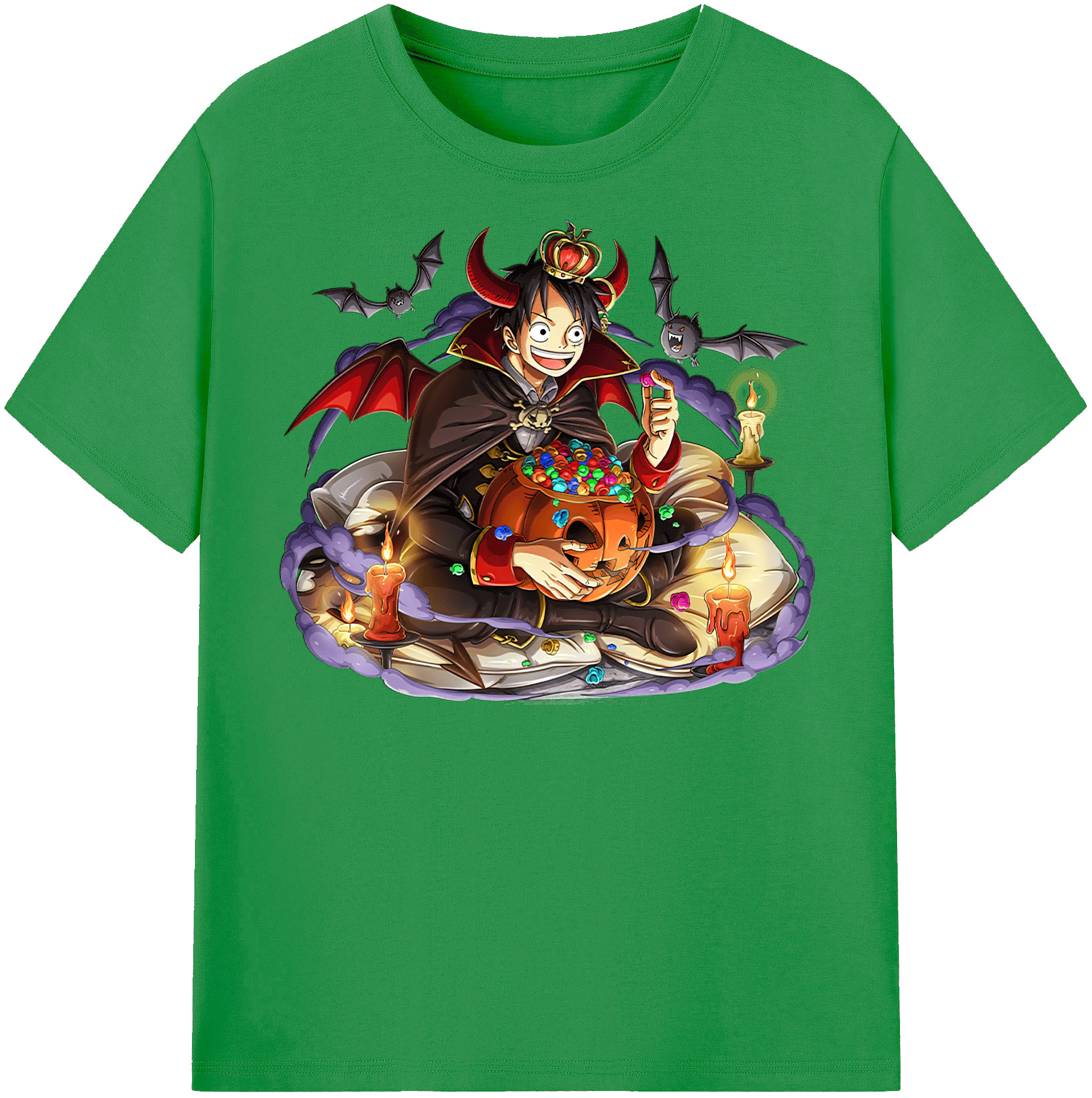 ワンピース モンキー・D・ルフィ ONE PIECE Monkey D. Luffy レディースカジュアルプリントTシャツ（綿100％）