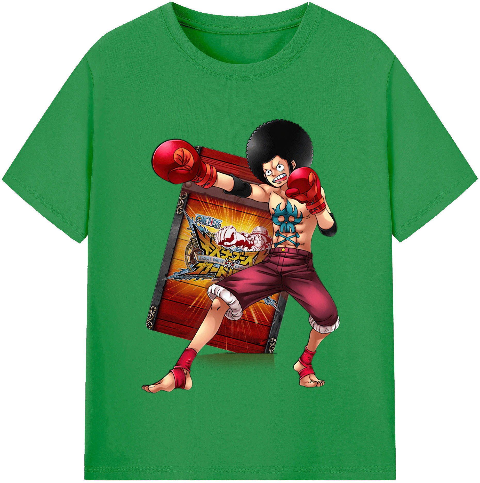 ワンピース モンキー・D・ルフィ ONE PIECE Monkey D. Luffy レディースカジュアルプリントTシャツ（綿100％）