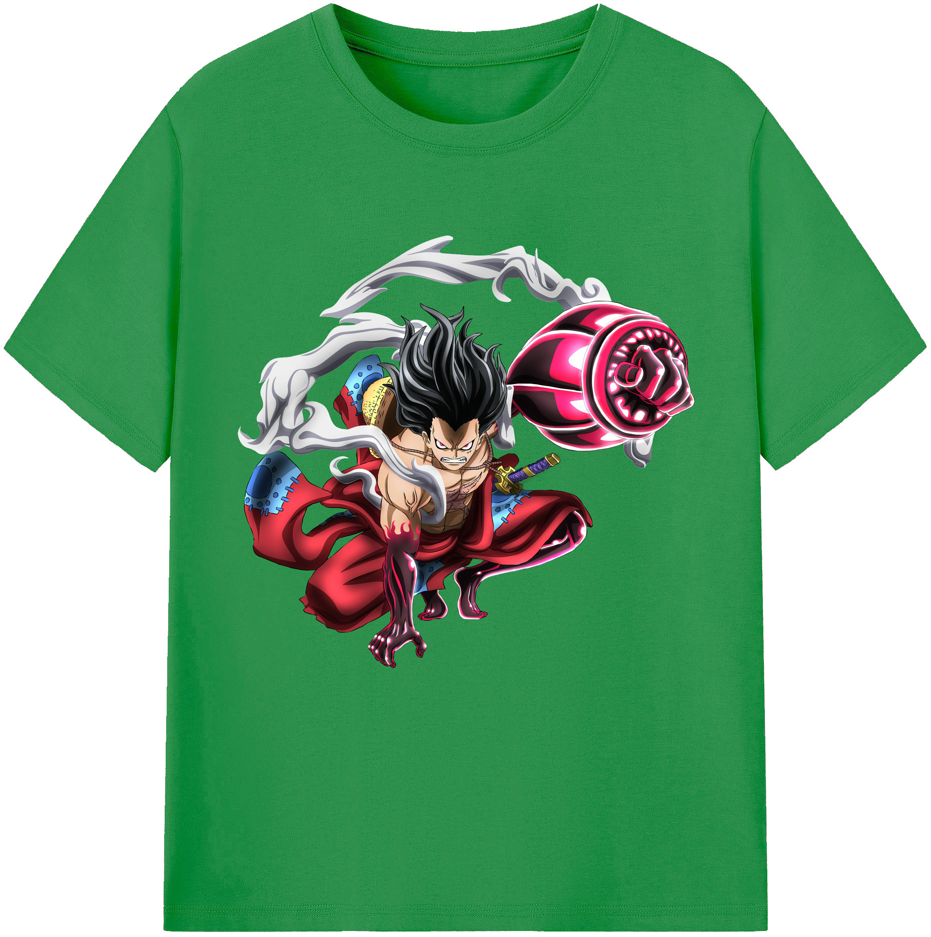 ワンピース モンキー・D・ルフィ ONE PIECE Monkey D. Luffy レディースカジュアルプリントTシャツ（綿100％）