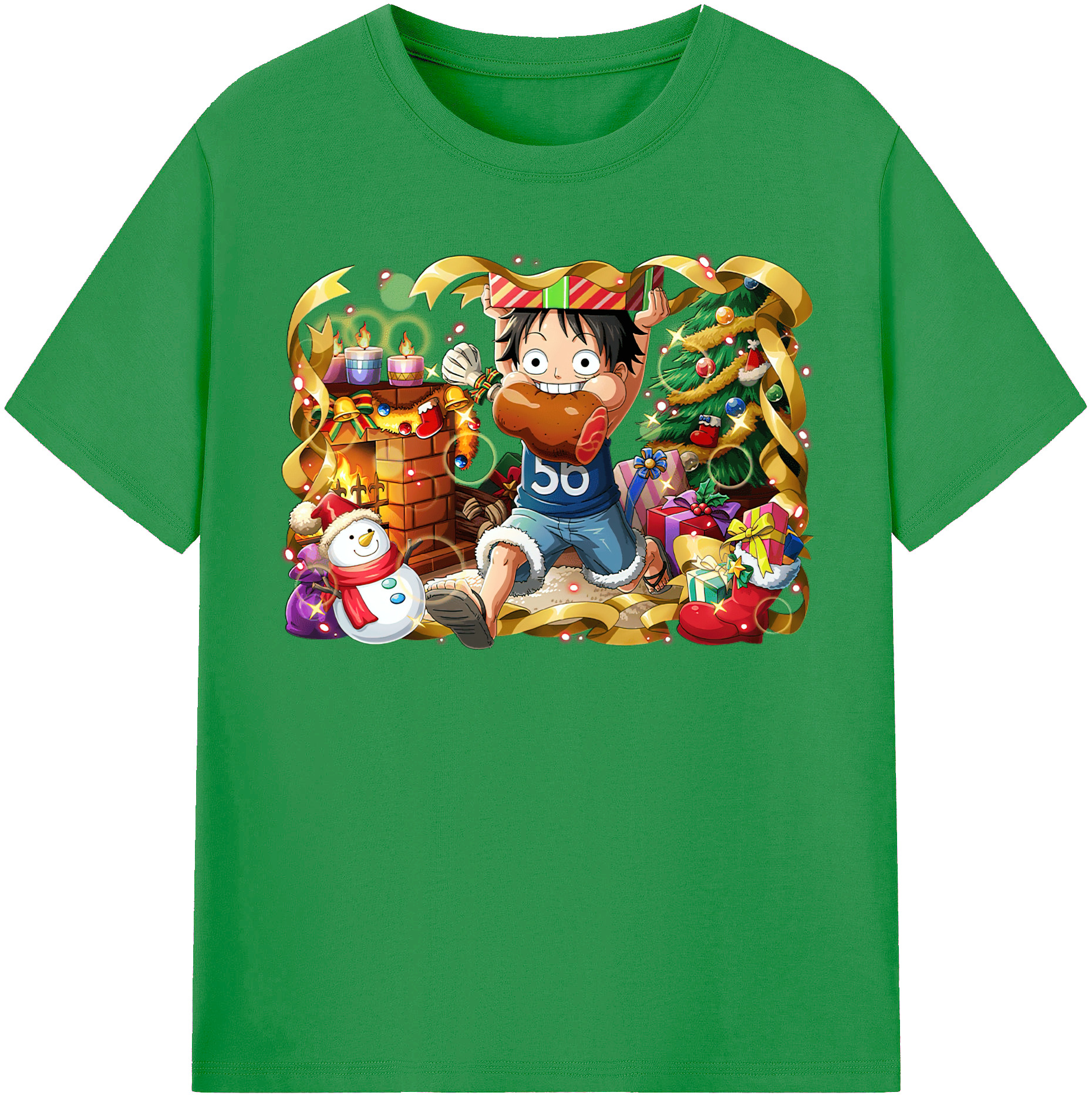 ワンピース モンキー・D・ルフィ ONE PIECE Monkey D. Luffy レディースカジュアルプリントTシャツ（綿100％）