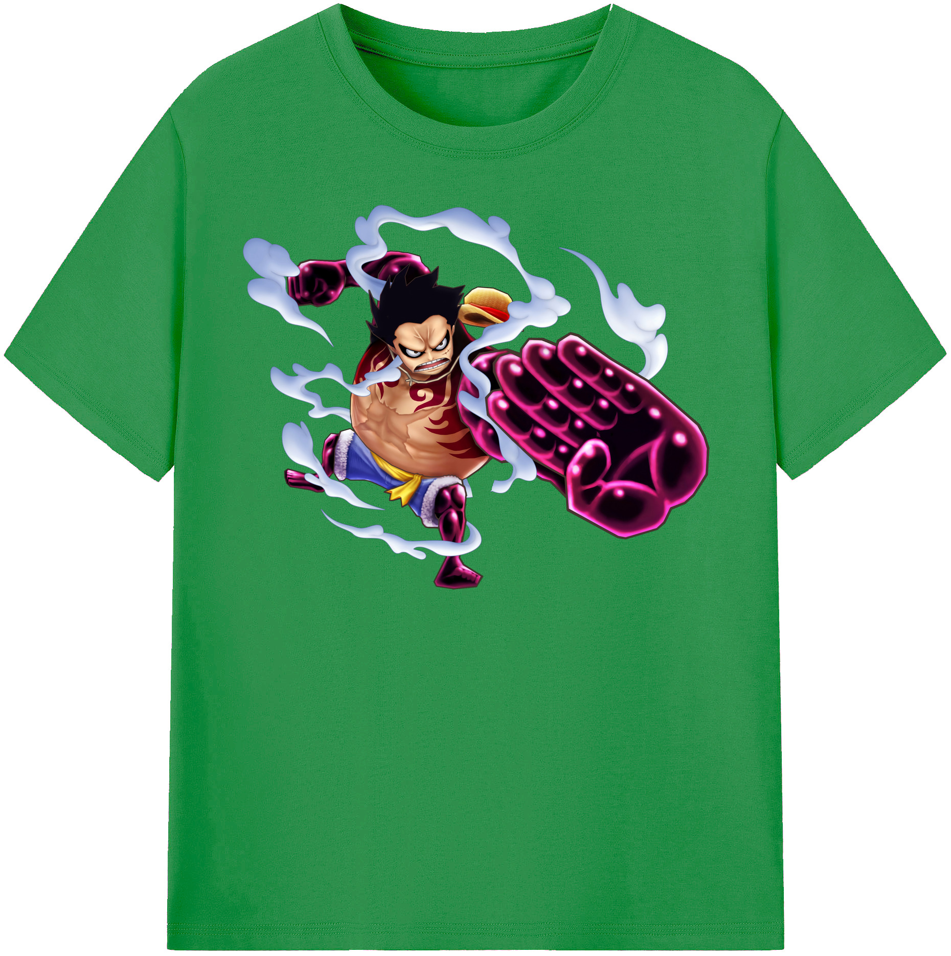 ワンピース モンキー・D・ルフィ ONE PIECE Monkey D. Luffy レディースカジュアルプリントTシャツ（綿100％）