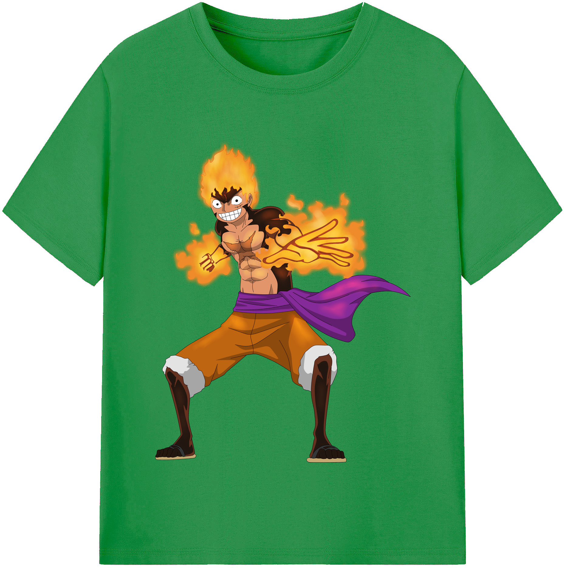 ワンピース モンキー・D・ルフィ ONE PIECE Monkey D. Luffy レディースカジュアルプリントTシャツ（綿100％）