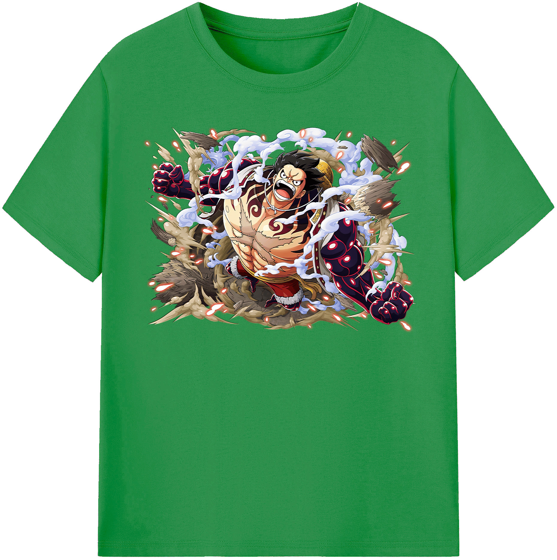 ワンピース モンキー・D・ルフィ ONE PIECE Monkey D. Luffy レディースカジュアルプリントTシャツ（綿100％）