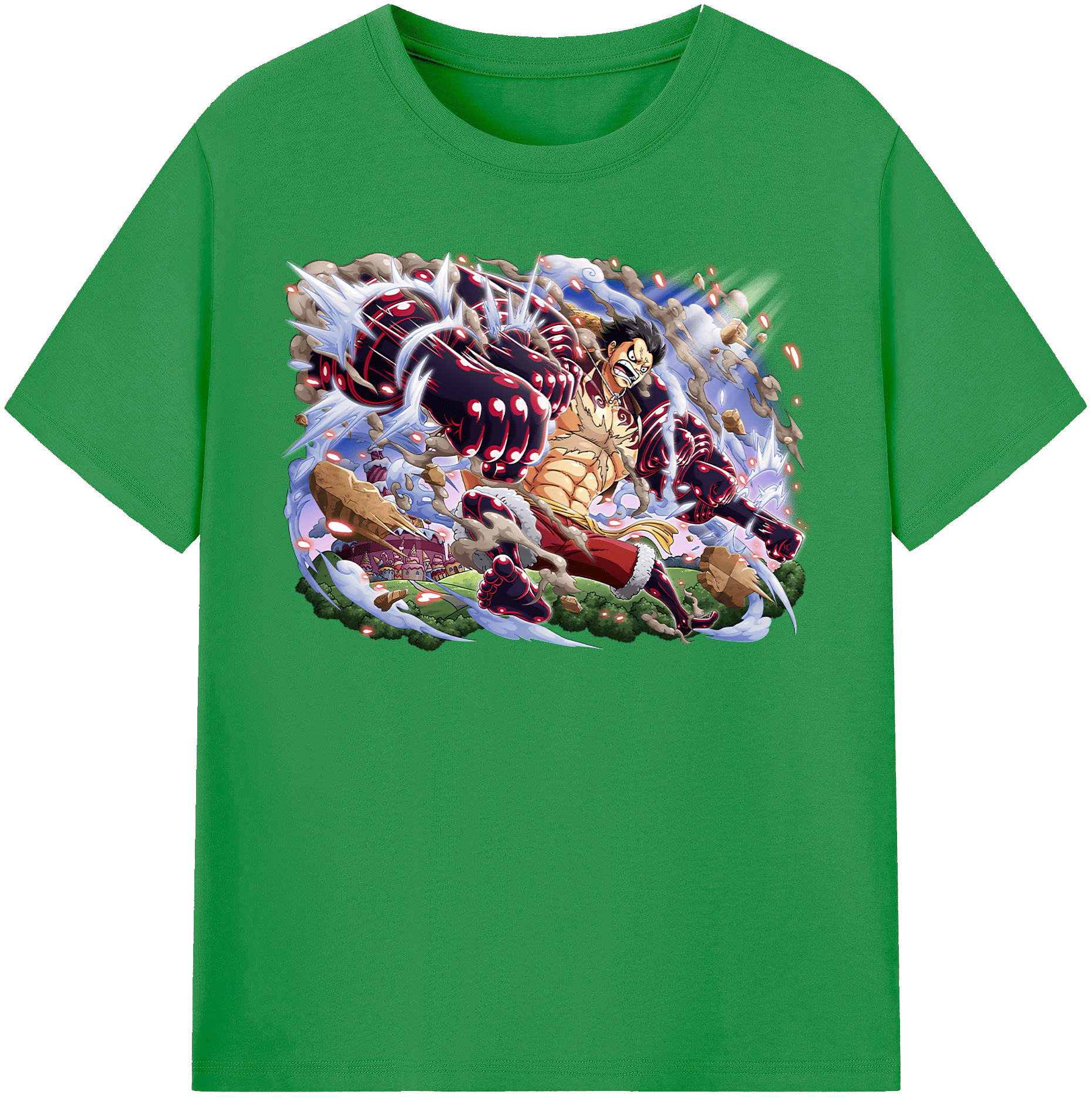 ワンピース モンキー・D・ルフィ ONE PIECE Monkey D. Luffy レディースカジュアルプリントTシャツ（綿100％）