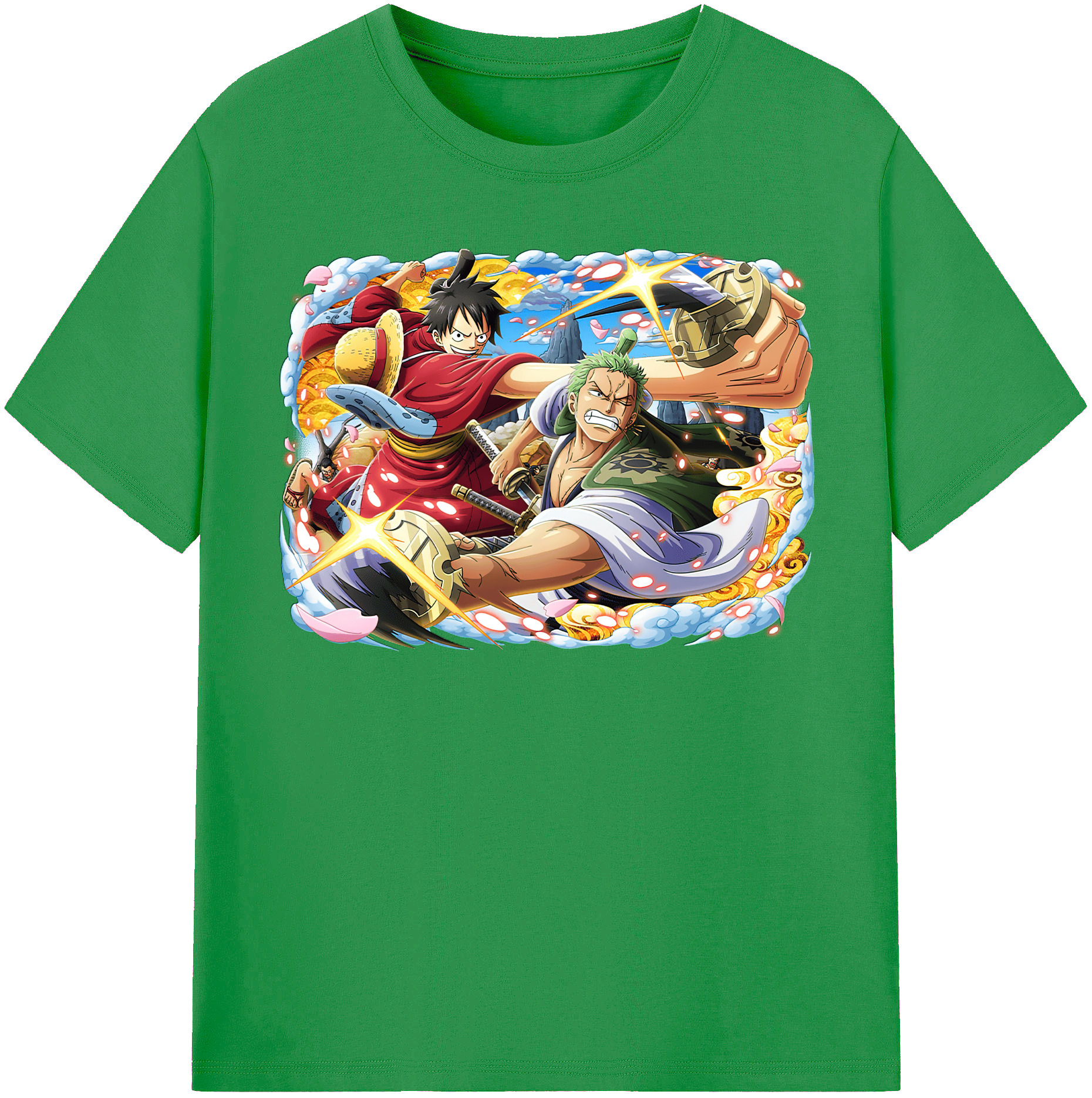 ワンピース モンキー・D・ルフィ ONE PIECE Monkey D. Luffy レディースカジュアルプリントTシャツ（綿100％）