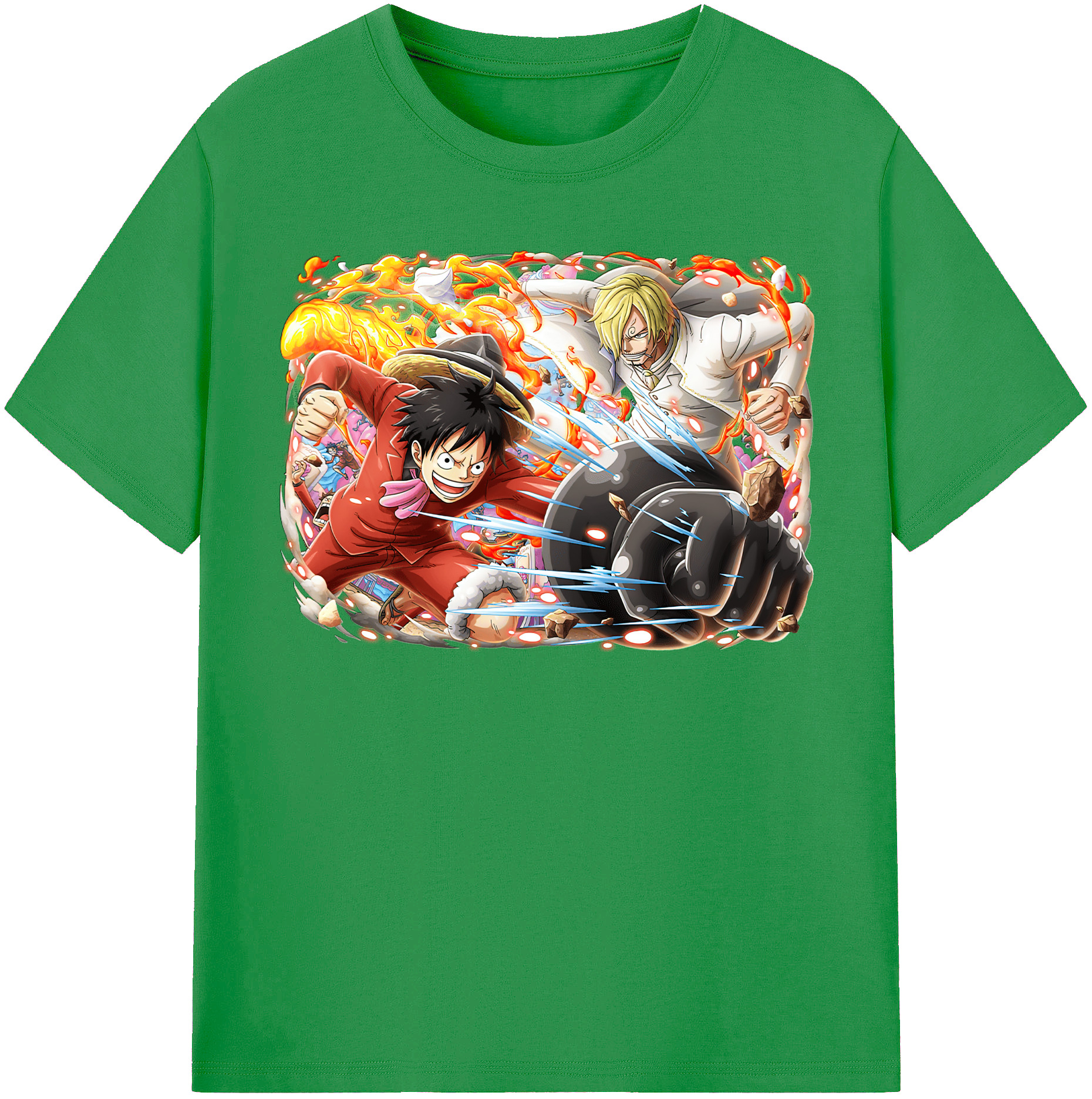 ワンピース モンキー・D・ルフィ ONE PIECE Monkey D. Luffy レディースカジュアルプリントTシャツ（綿100％）