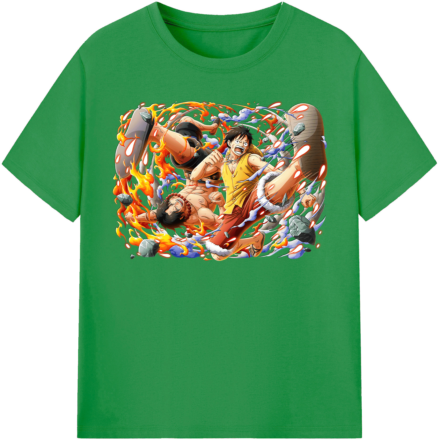 ワンピース モンキー・D・ルフィ ONE PIECE Monkey D. Luffy レディースカジュアルプリントTシャツ（綿100％）