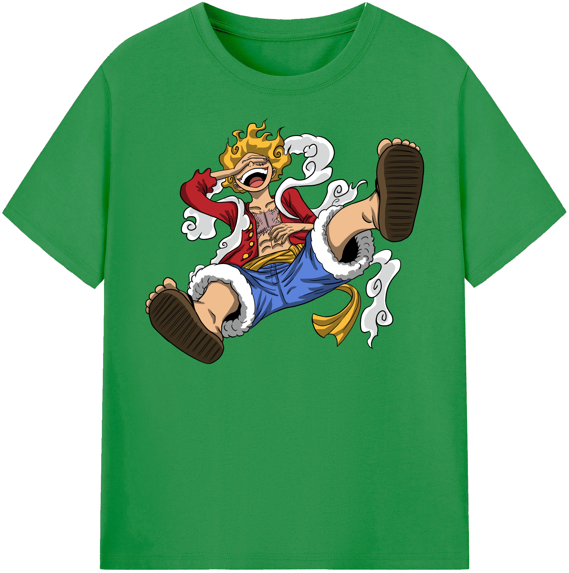 ワンピース モンキー・D・ルフィ ONE PIECE Monkey D. Luffy レディースカジュアルプリントTシャツ（綿100％）