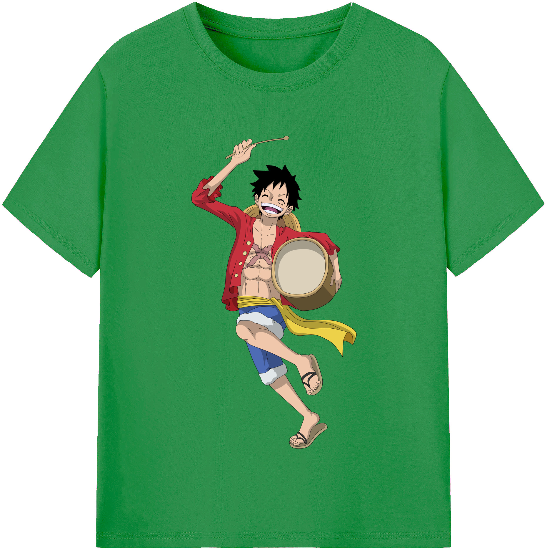 ワンピース モンキー・D・ルフィ ONE PIECE Monkey D. Luffy レディースカジュアルプリントTシャツ（綿100％）