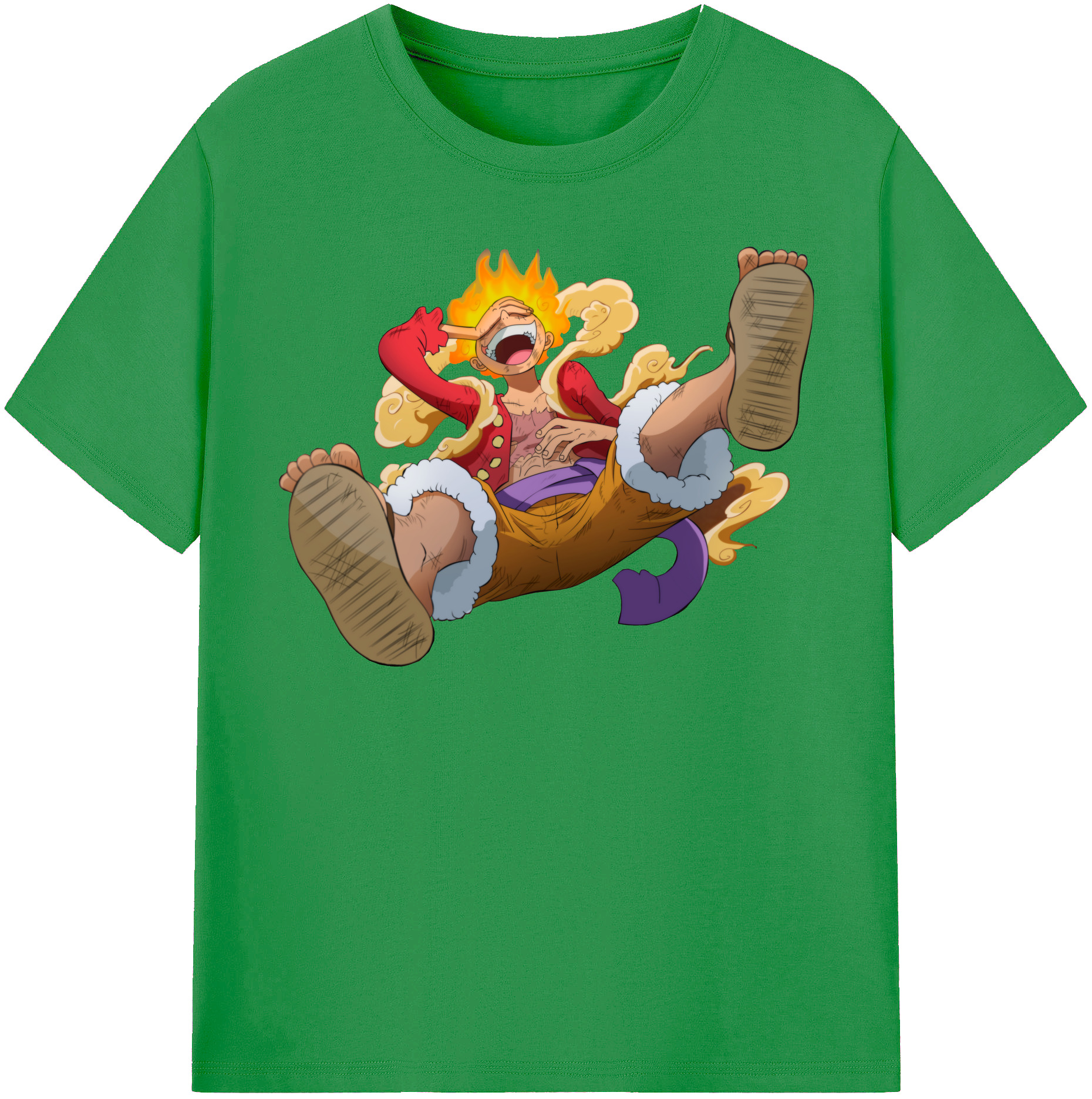 ワンピース モンキー・D・ルフィ ONE PIECE Monkey D. Luffy レディースカジュアルプリントTシャツ（綿100％）
