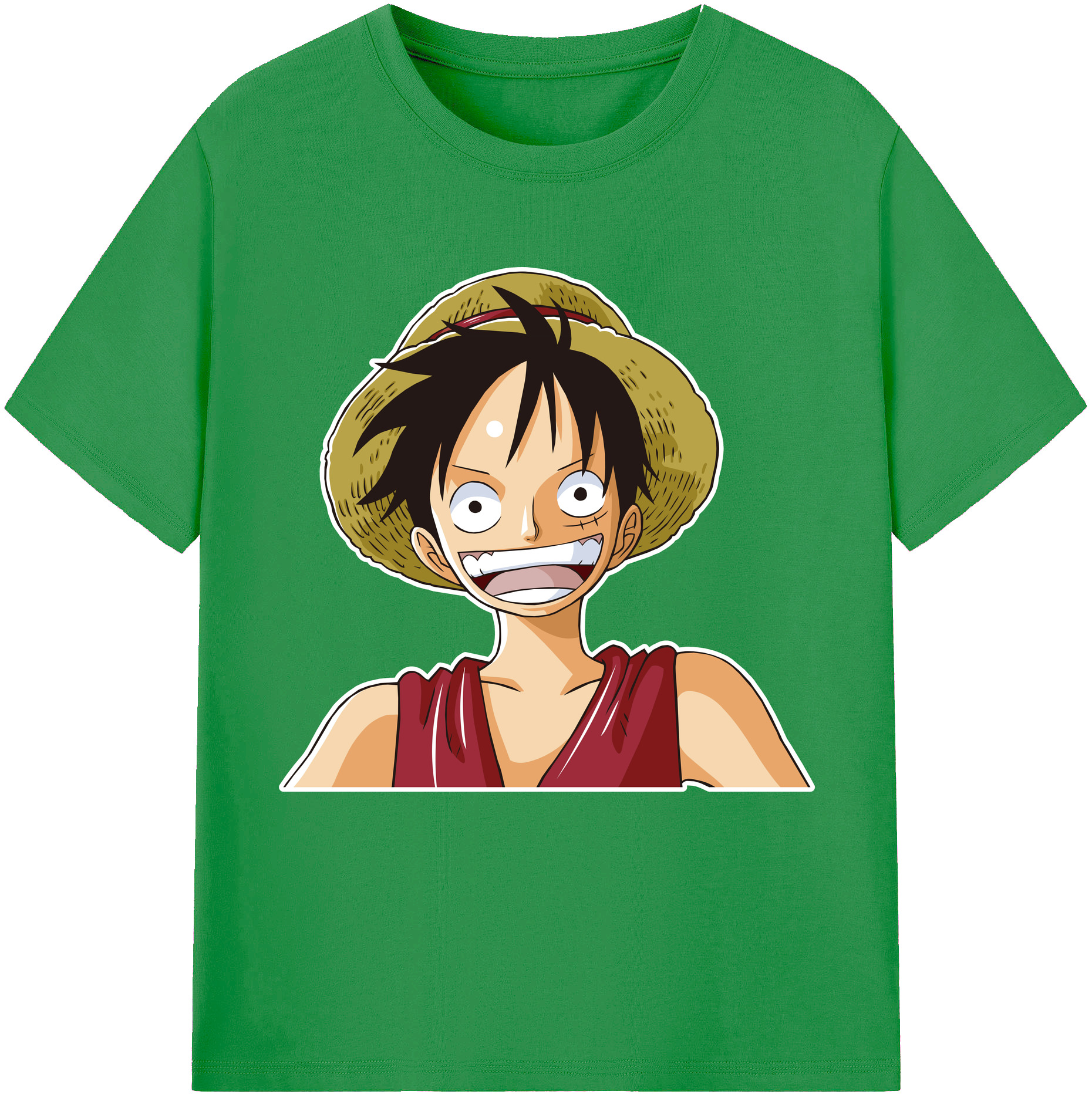 ワンピース モンキー・D・ルフィ ONE PIECE Monkey D. Luffy レディースカジュアルプリントTシャツ（綿100％）