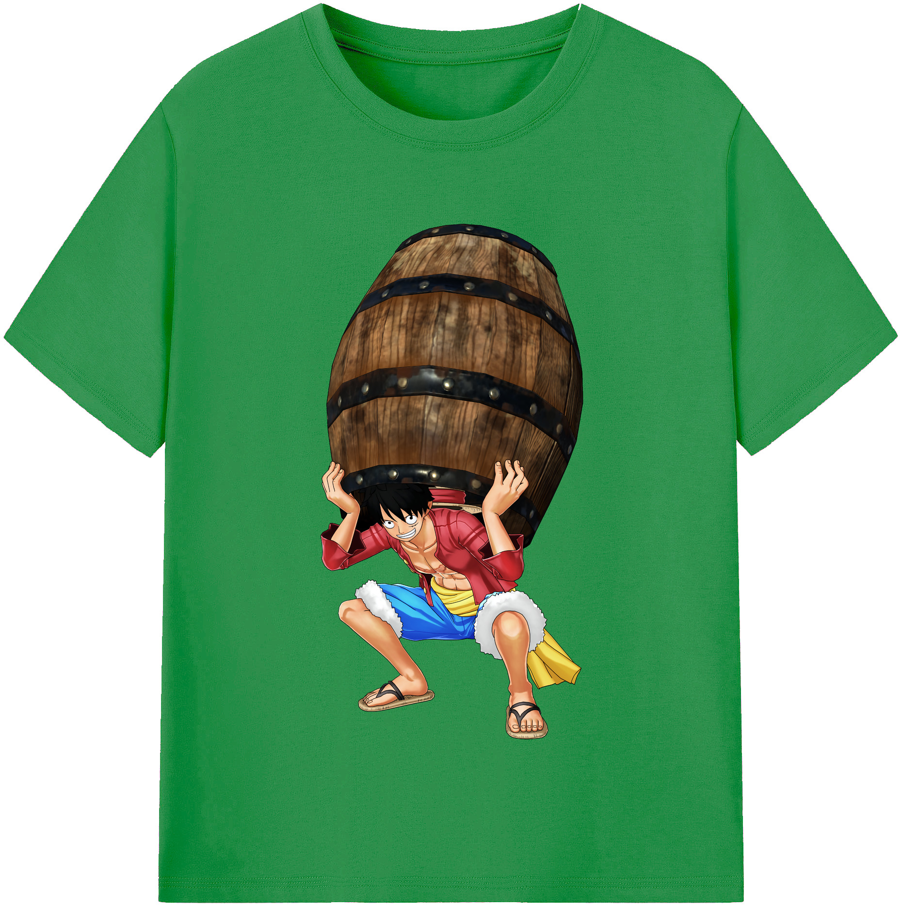 ワンピース モンキー・D・ルフィ ONE PIECE Monkey D. Luffy レディースカジュアルプリントTシャツ（綿100％）