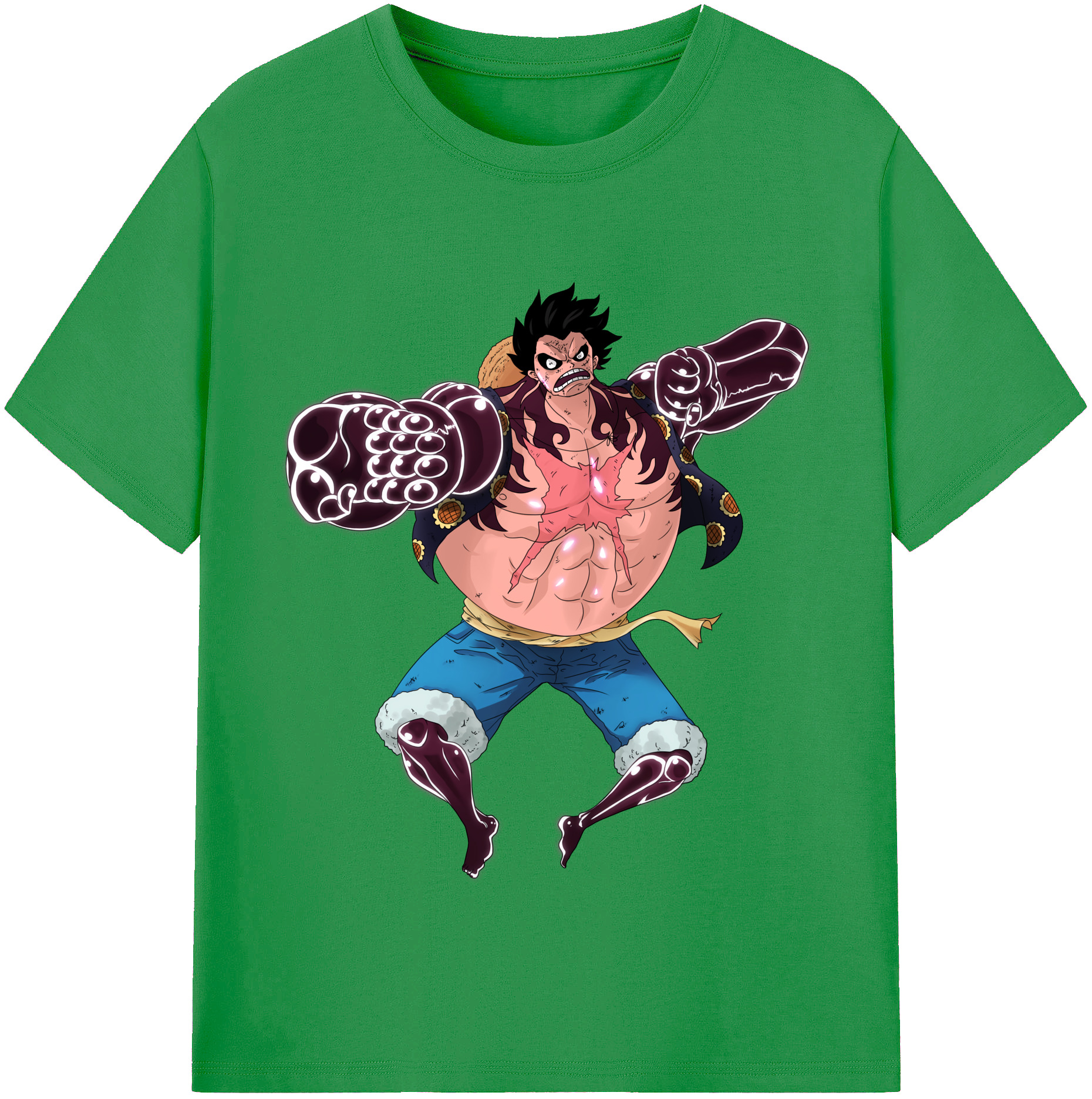 ワンピース モンキー・D・ルフィ ONE PIECE Monkey D. Luffy レディースカジュアルプリントTシャツ（綿100％）