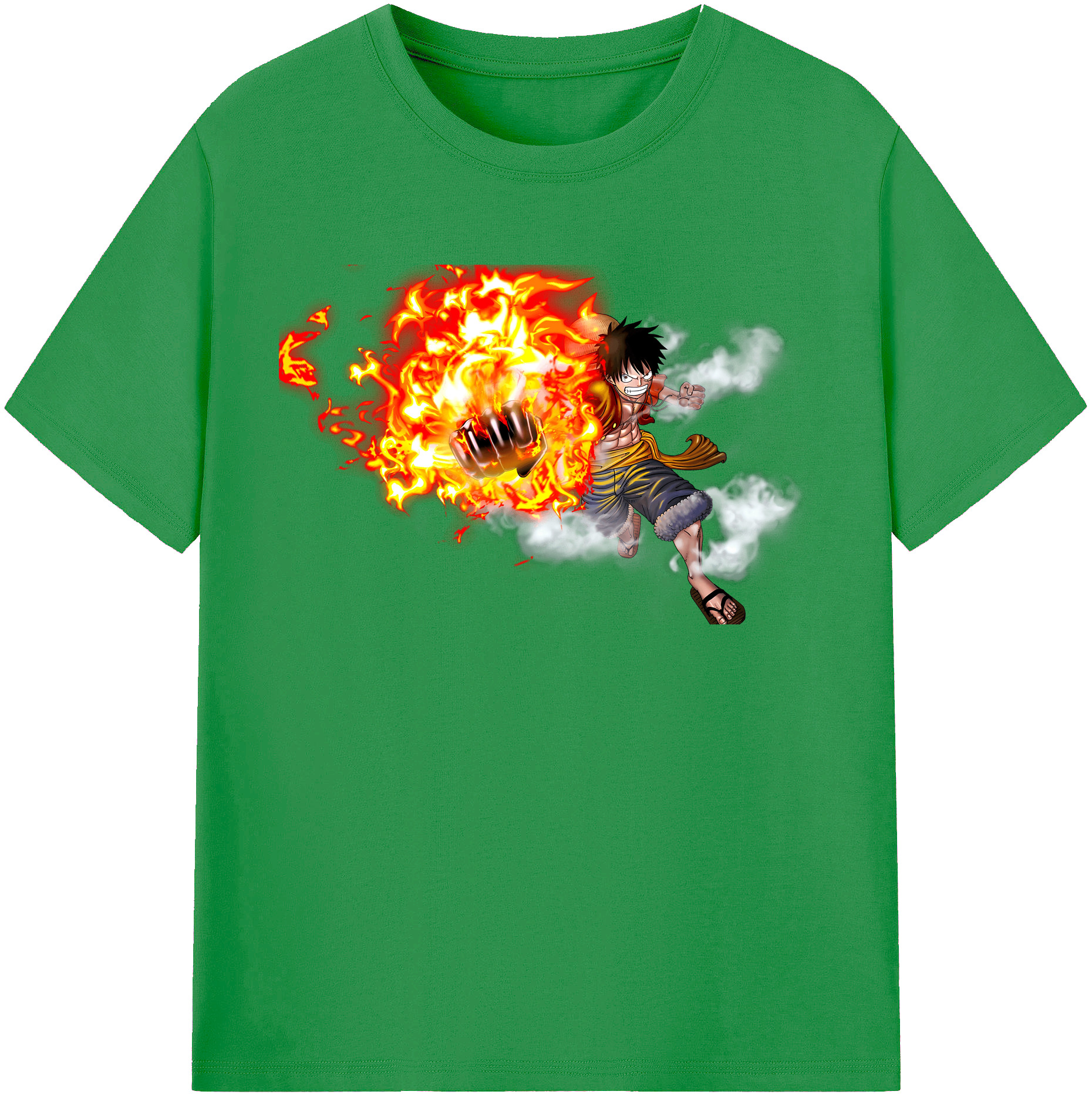 ワンピース モンキー・D・ルフィ ONE PIECE Monkey D. Luffy レディースカジュアルプリントTシャツ（綿100％）