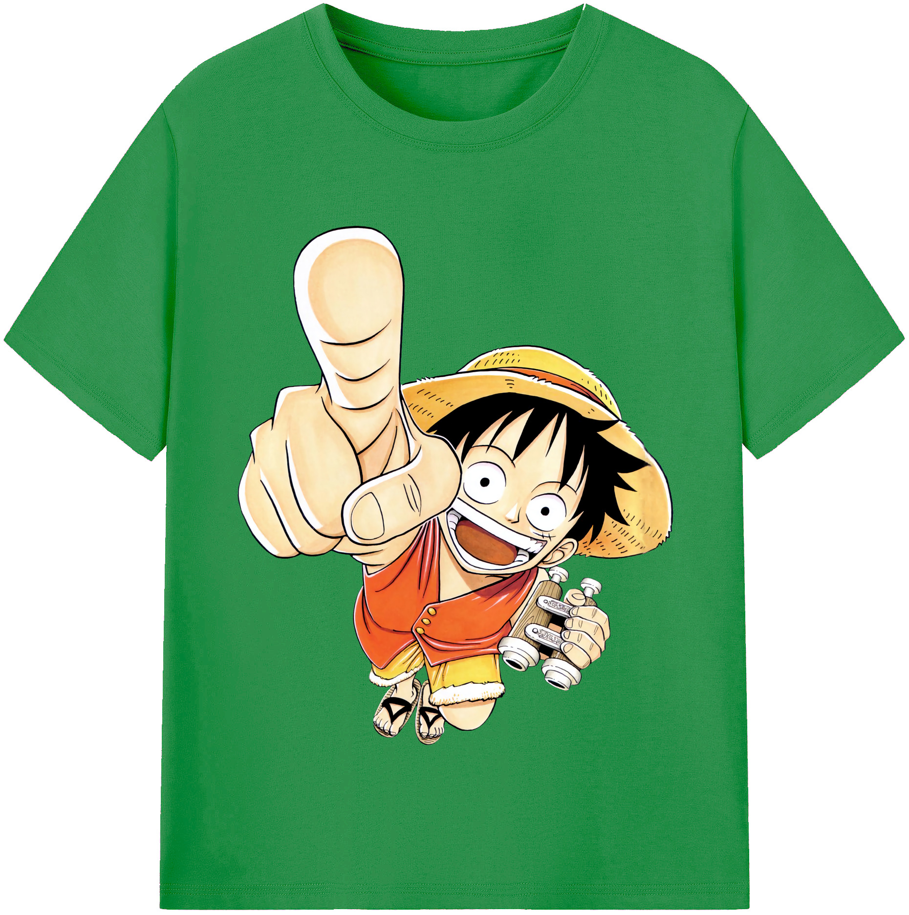 ワンピース モンキー・D・ルフィ ONE PIECE Monkey D. Luffy レディースカジュアルプリントTシャツ（綿100％）