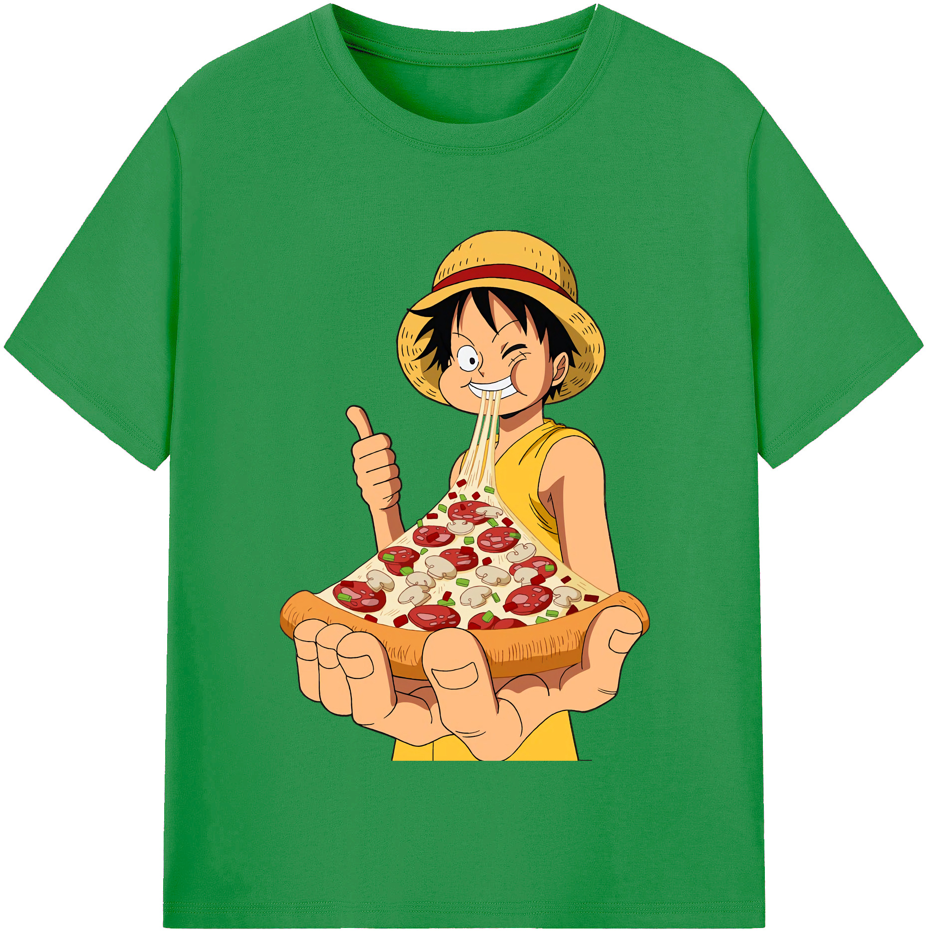 ワンピース モンキー・D・ルフィ ONE PIECE Monkey D. Luffy レディースカジュアルプリントTシャツ（綿100％）