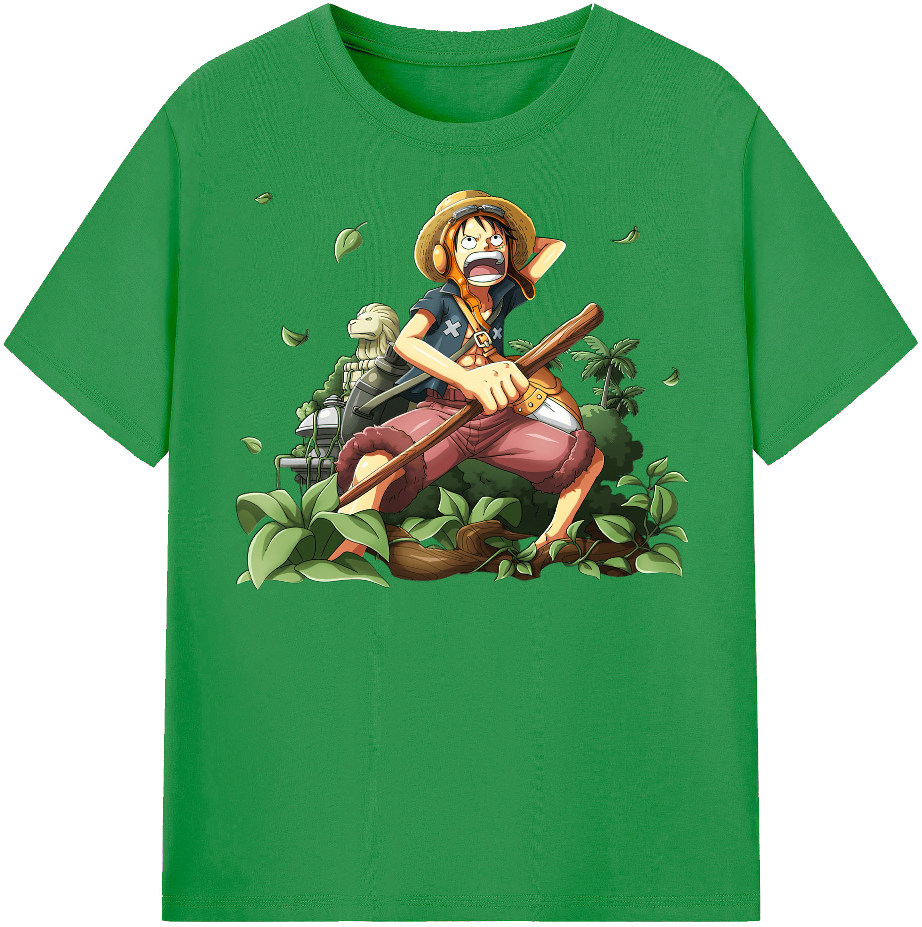 ワンピース モンキー・D・ルフィ ONE PIECE Monkey D. Luffy レディースカジュアルプリントTシャツ（綿100％）