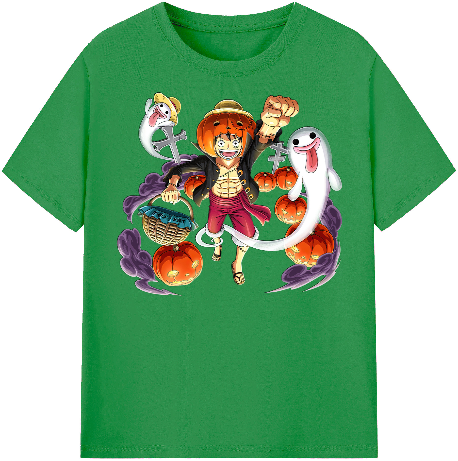 ワンピース モンキー・D・ルフィ ONE PIECE Monkey D. Luffy レディースカジュアルプリントTシャツ（綿100％）