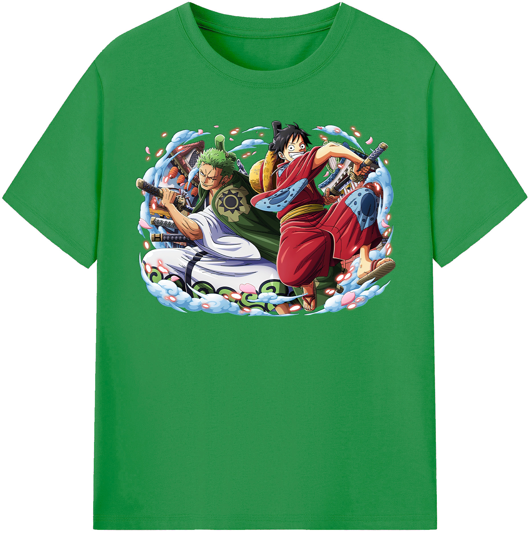 ワンピース モンキー・D・ルフィ ONE PIECE Monkey D. Luffy レディースカジュアルプリントTシャツ（綿100％）
