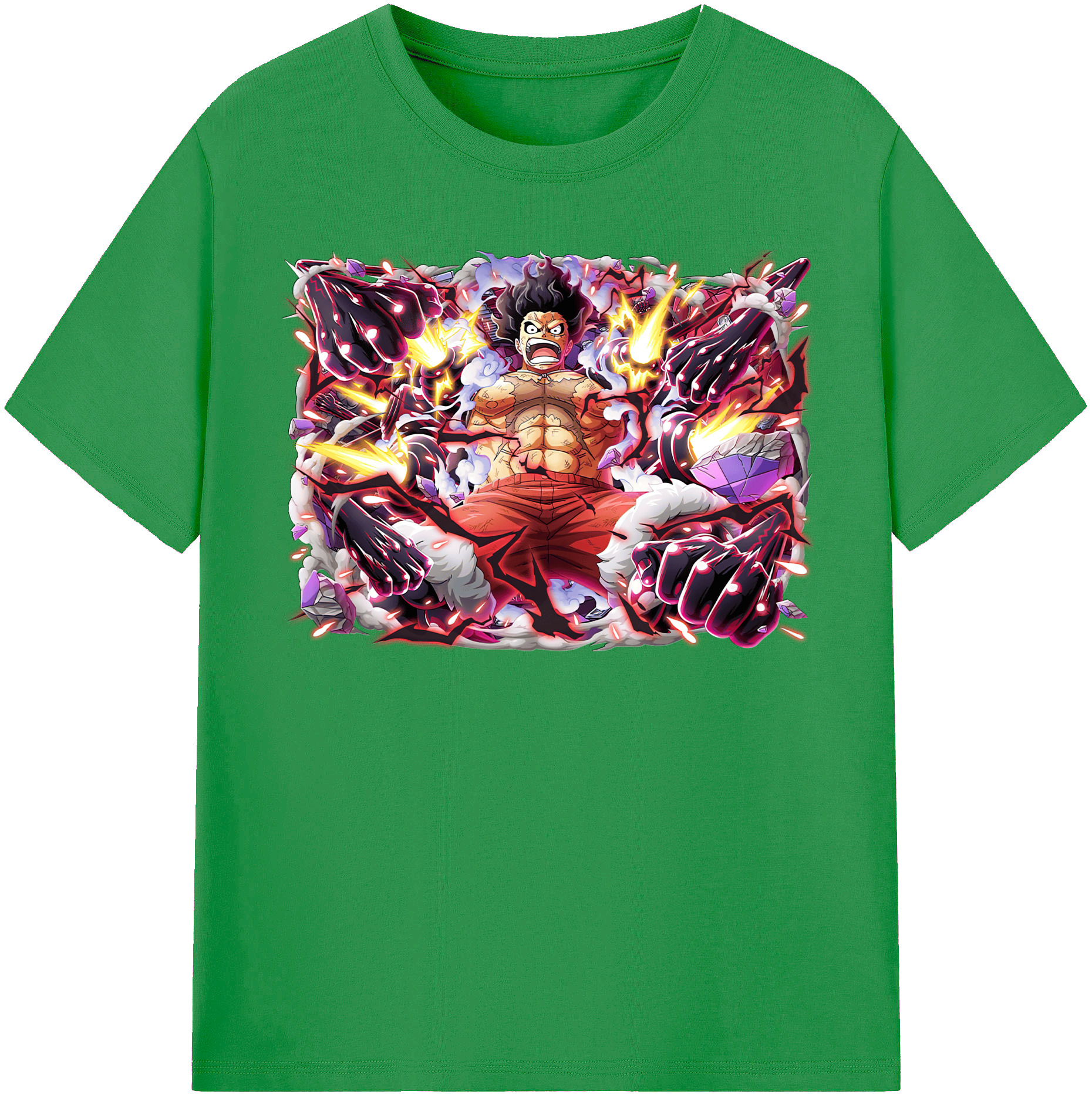 ワンピース モンキー・D・ルフィ ONE PIECE Monkey D. Luffy レディースカジュアルプリントTシャツ（綿100％）