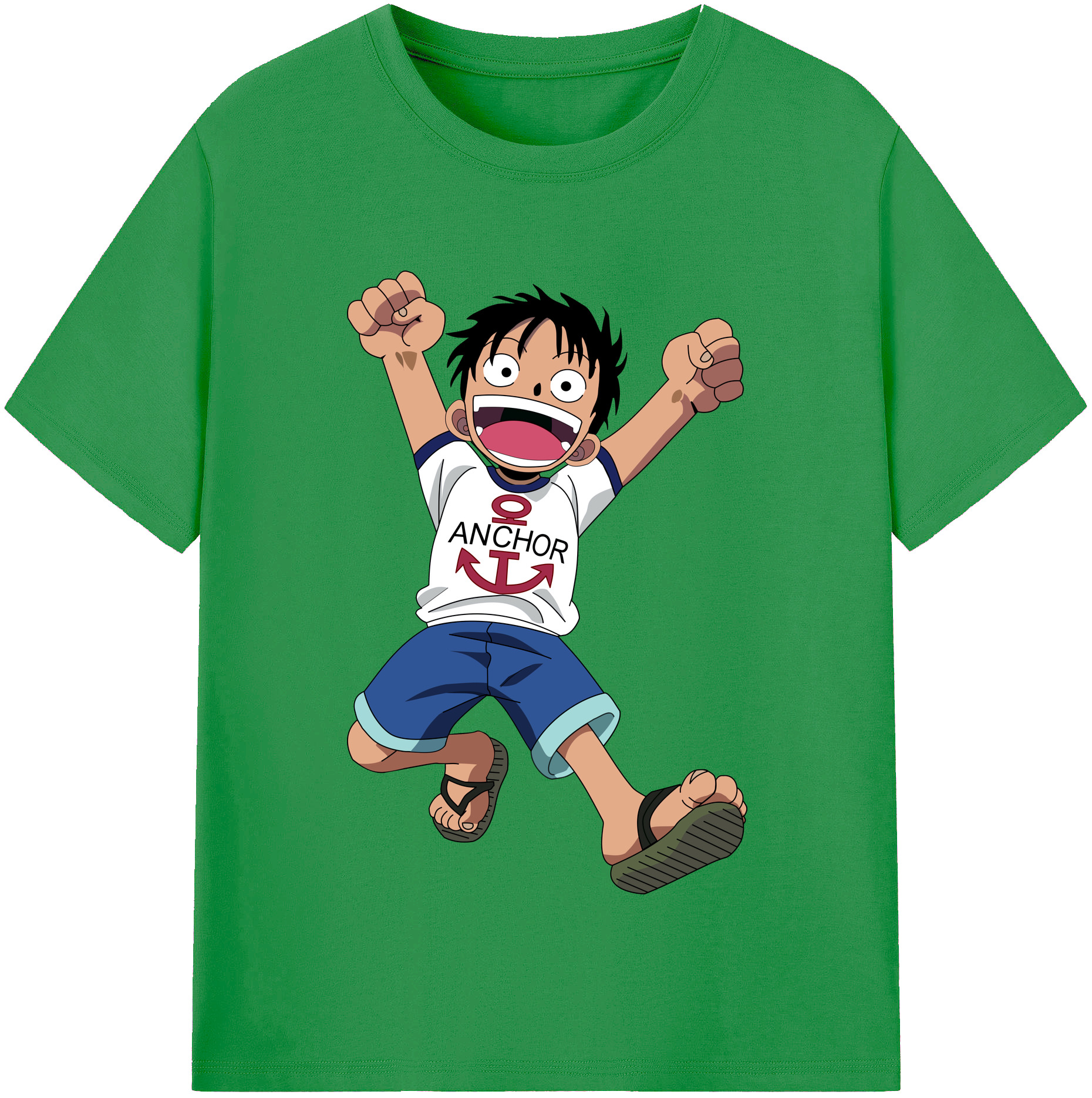 ワンピース モンキー・D・ルフィ ONE PIECE Monkey D. Luffy レディースカジュアルプリントTシャツ（綿100％）