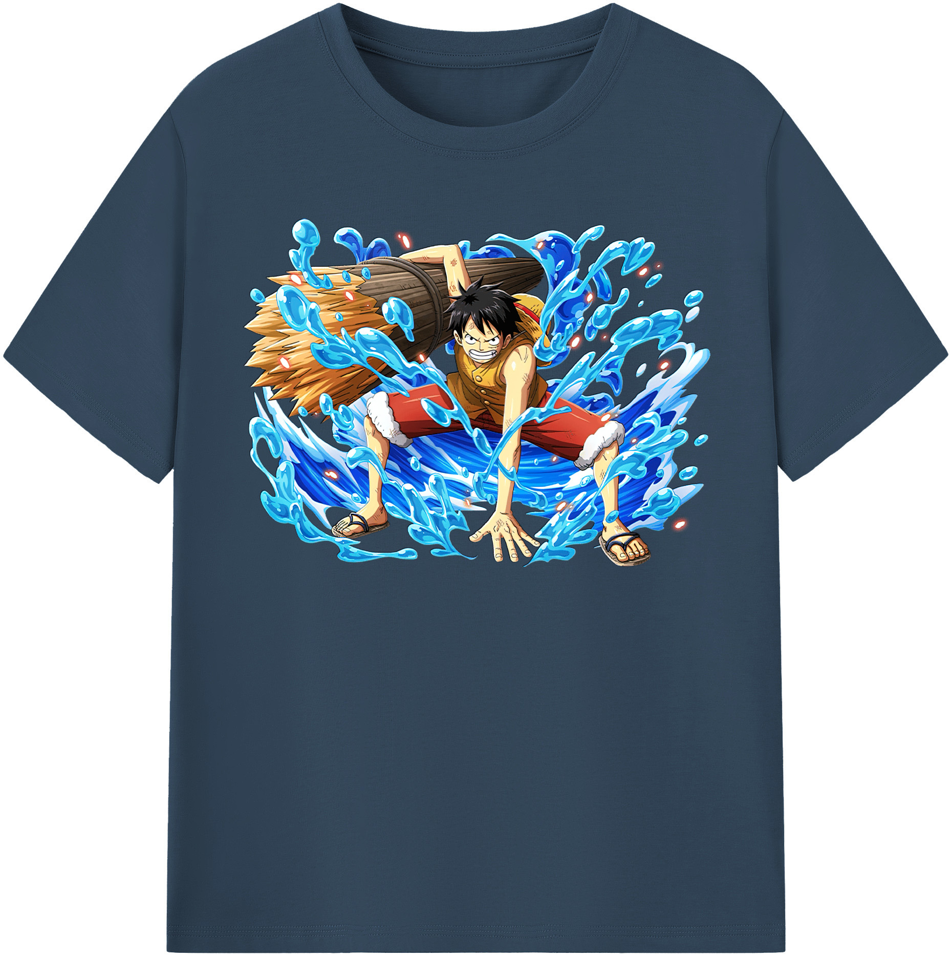 ワンピース モンキー・D・ルフィ ONE PIECE Monkey D. Luffy レディースカジュアルプリントTシャツ（綿100％）