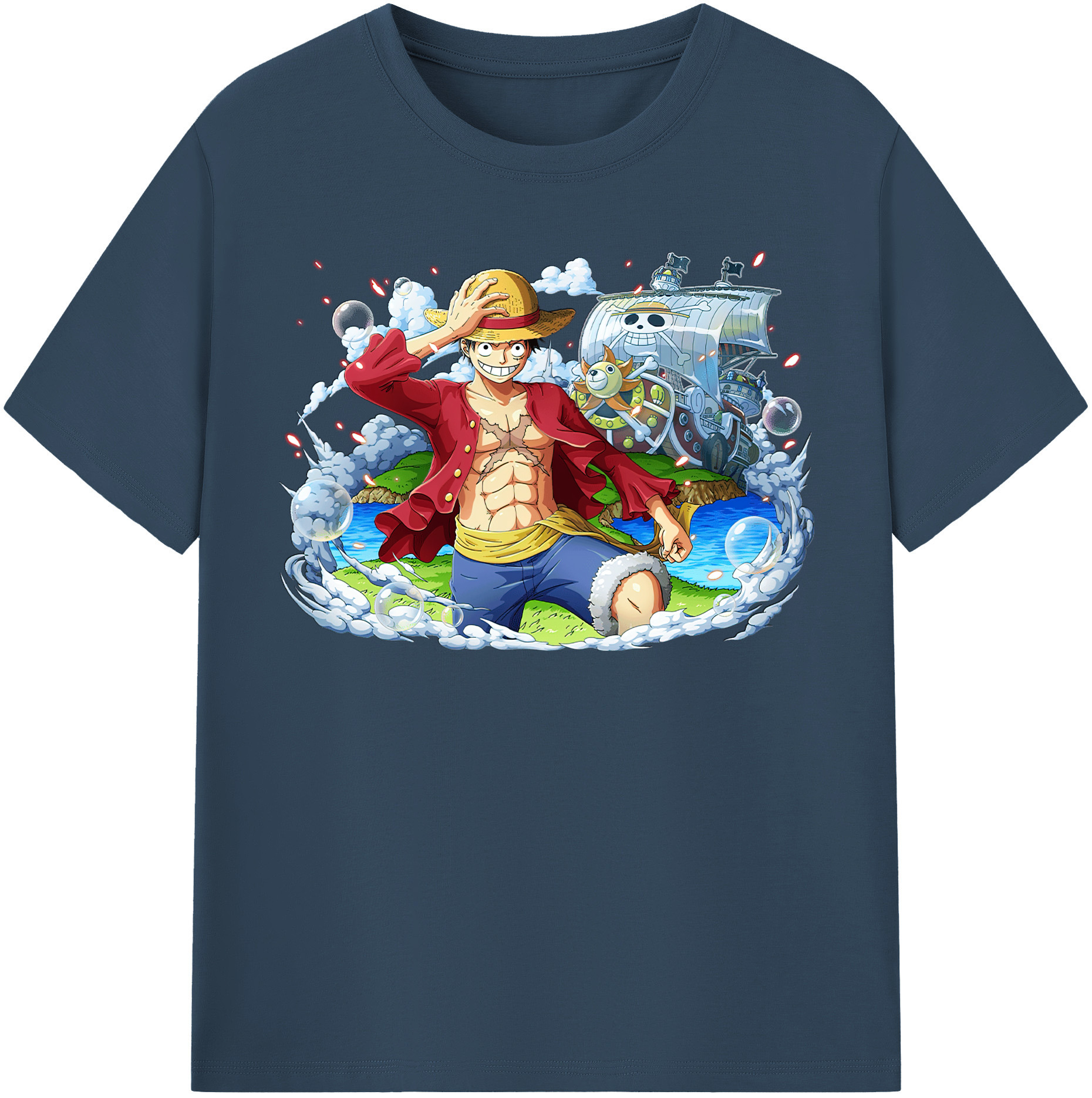 ワンピース モンキー・D・ルフィ ONE PIECE Monkey D. Luffy レディースカジュアルプリントTシャツ（綿100％）