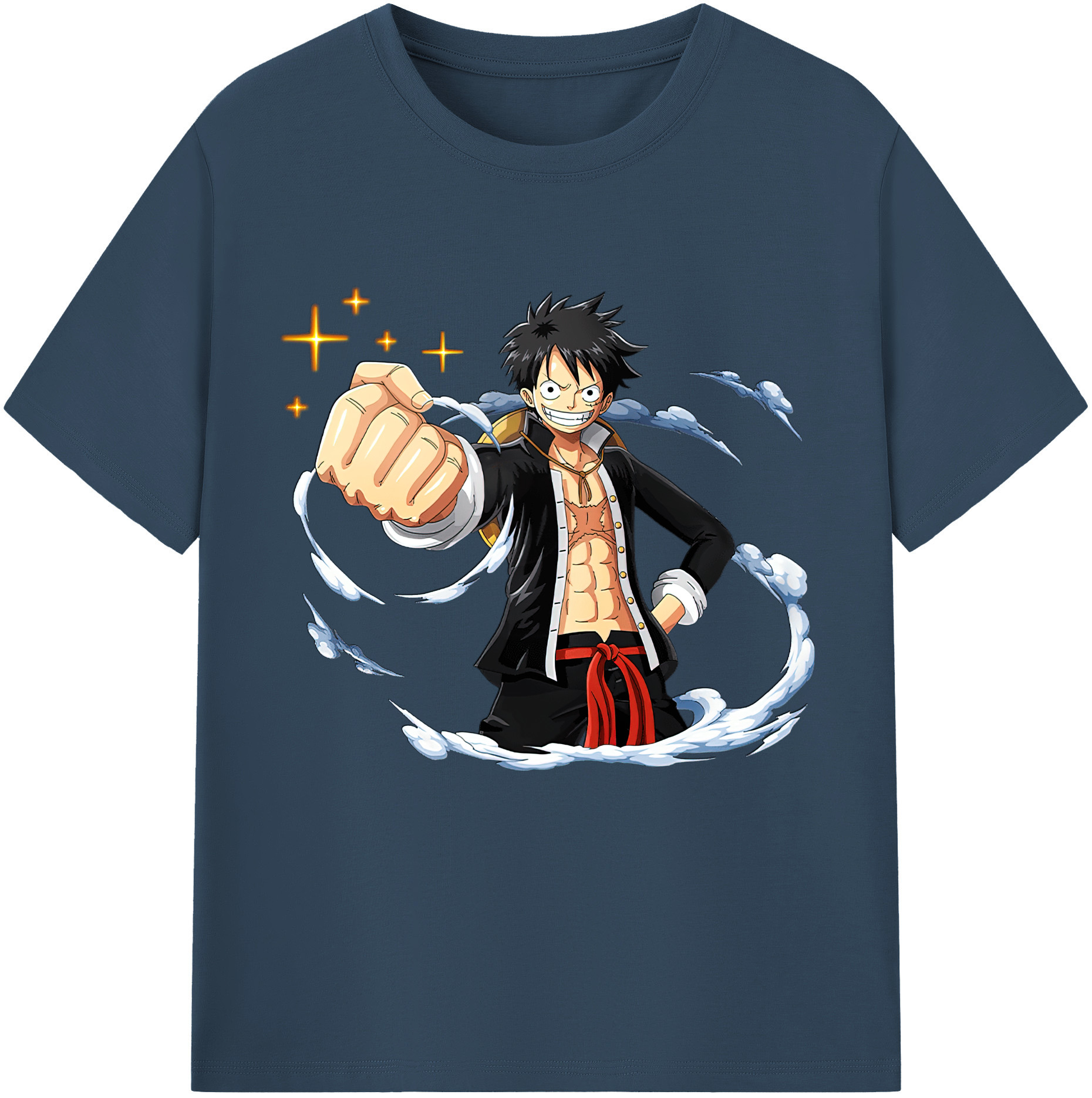 ワンピース モンキー・D・ルフィ ONE PIECE Monkey D. Luffy レディースカジュアルプリントTシャツ（綿100％）