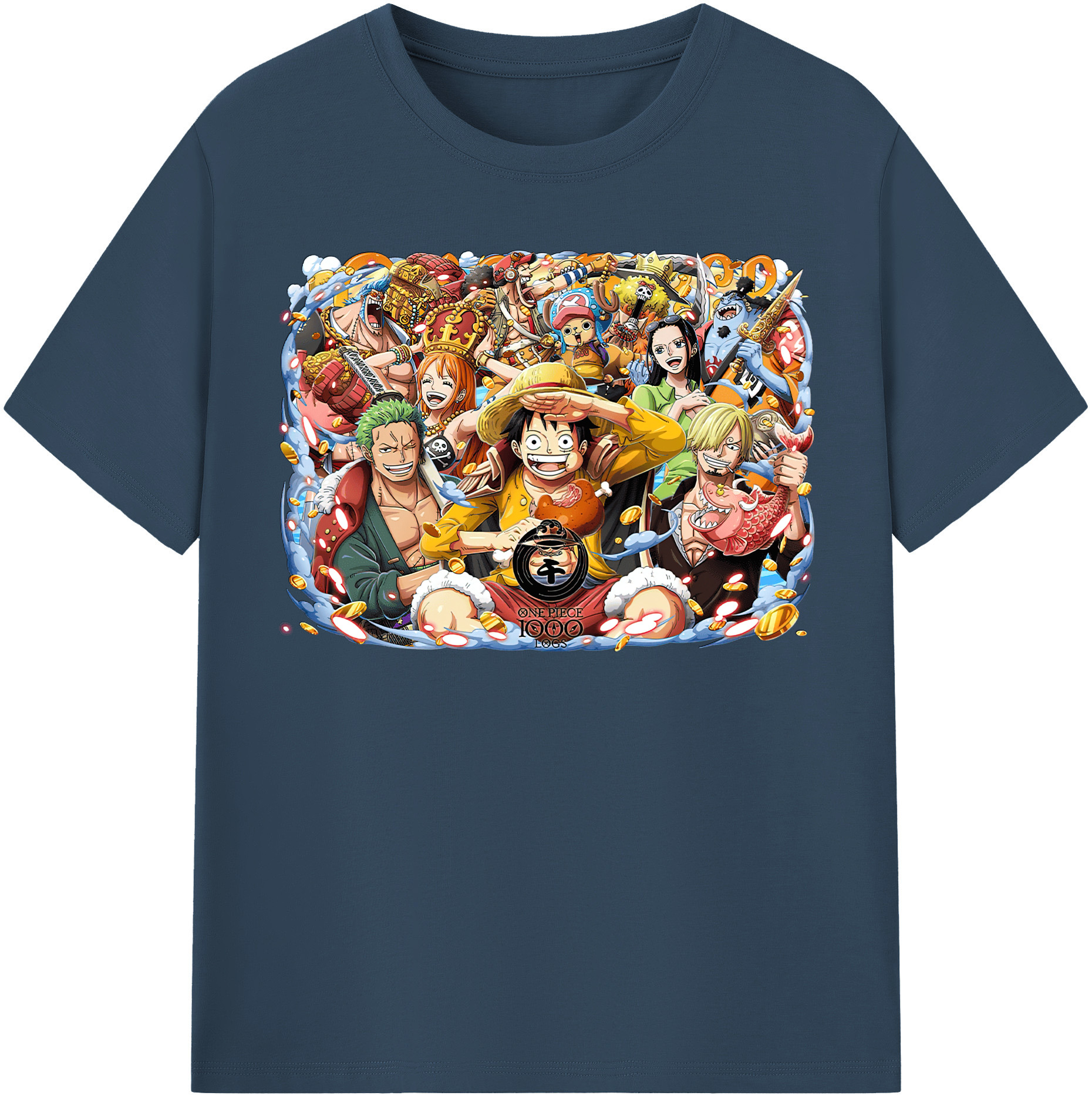 ワンピース モンキー・D・ルフィ ONE PIECE Monkey D. Luffy レディースカジュアルプリントTシャツ（綿100％）