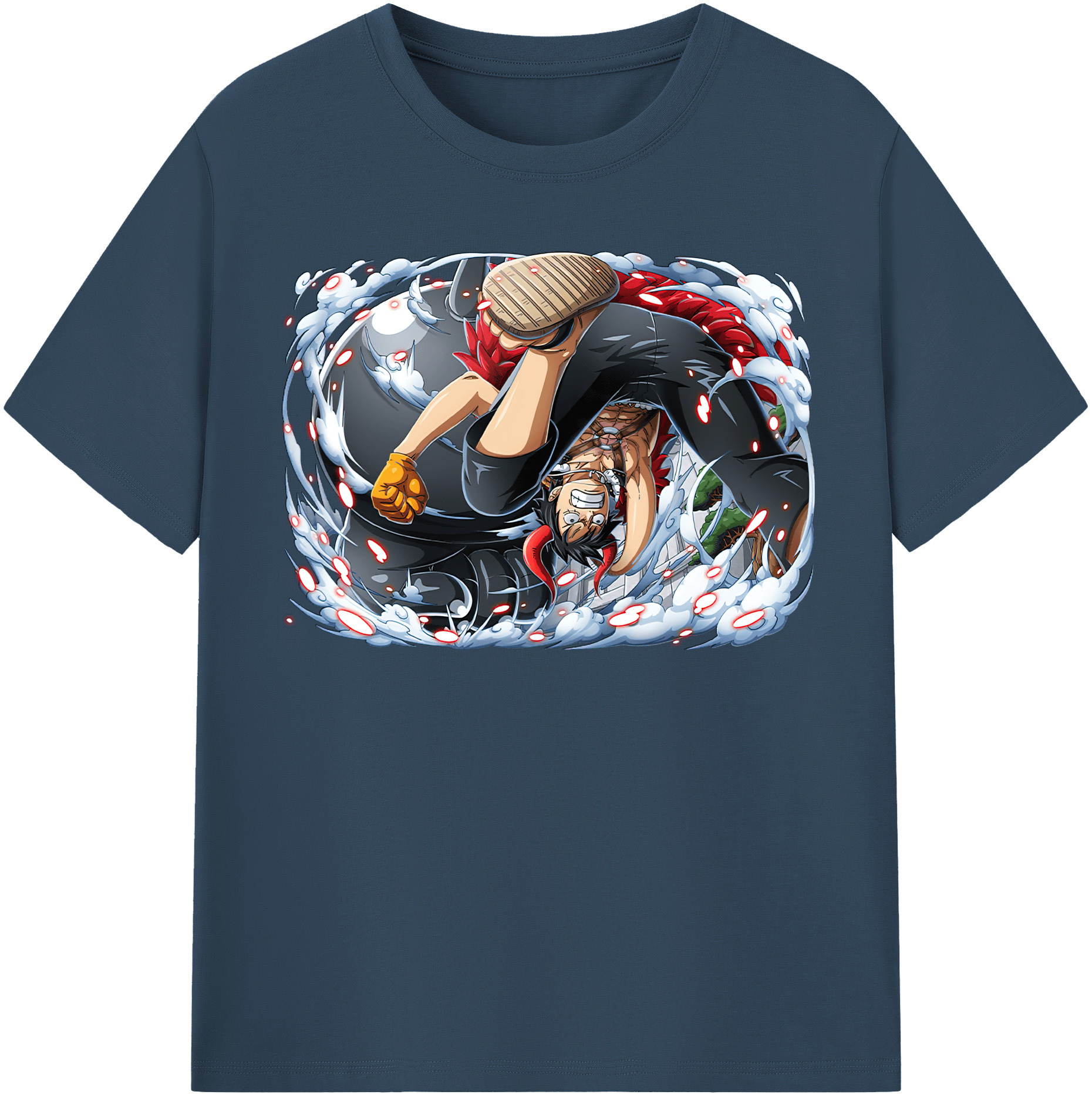 ワンピース モンキー・D・ルフィ ONE PIECE Monkey D. Luffy レディースカジュアルプリントTシャツ（綿100％）