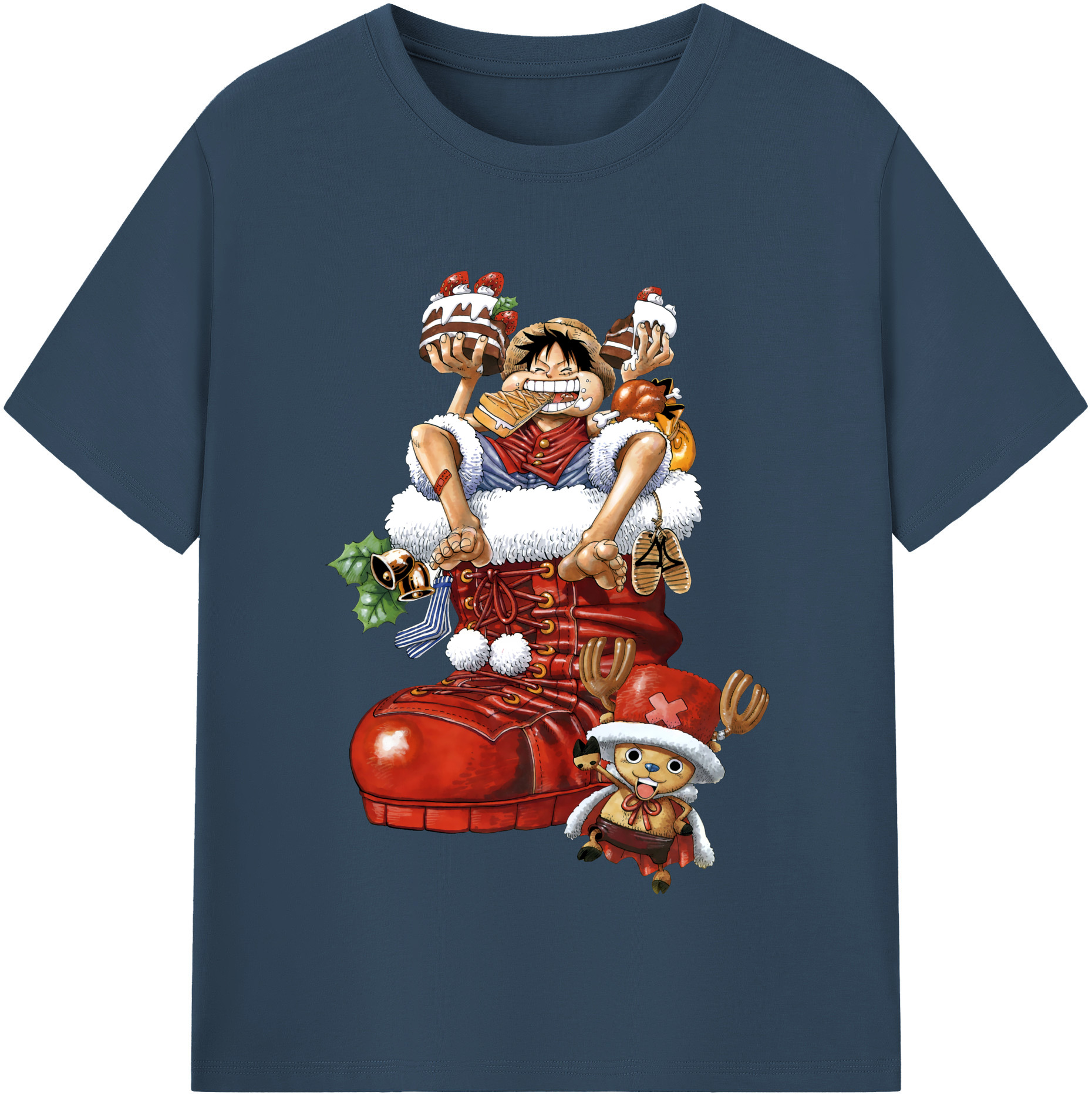 ワンピース モンキー・D・ルフィ ONE PIECE Monkey D. Luffy レディースカジュアルプリントTシャツ（綿100％）