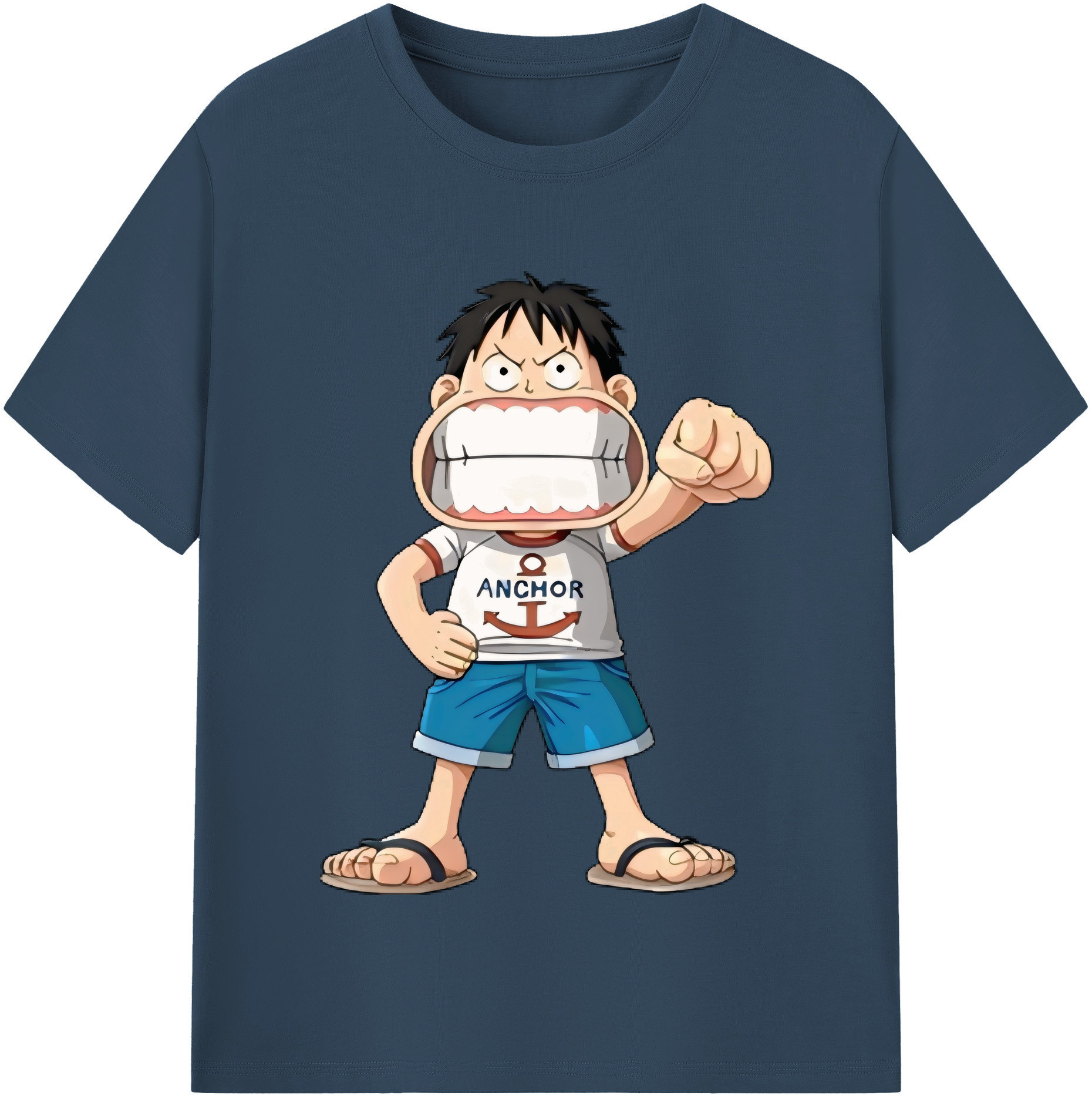 ワンピース モンキー・D・ルフィ ONE PIECE Monkey D. Luffy レディースカジュアルプリントTシャツ（綿100％）