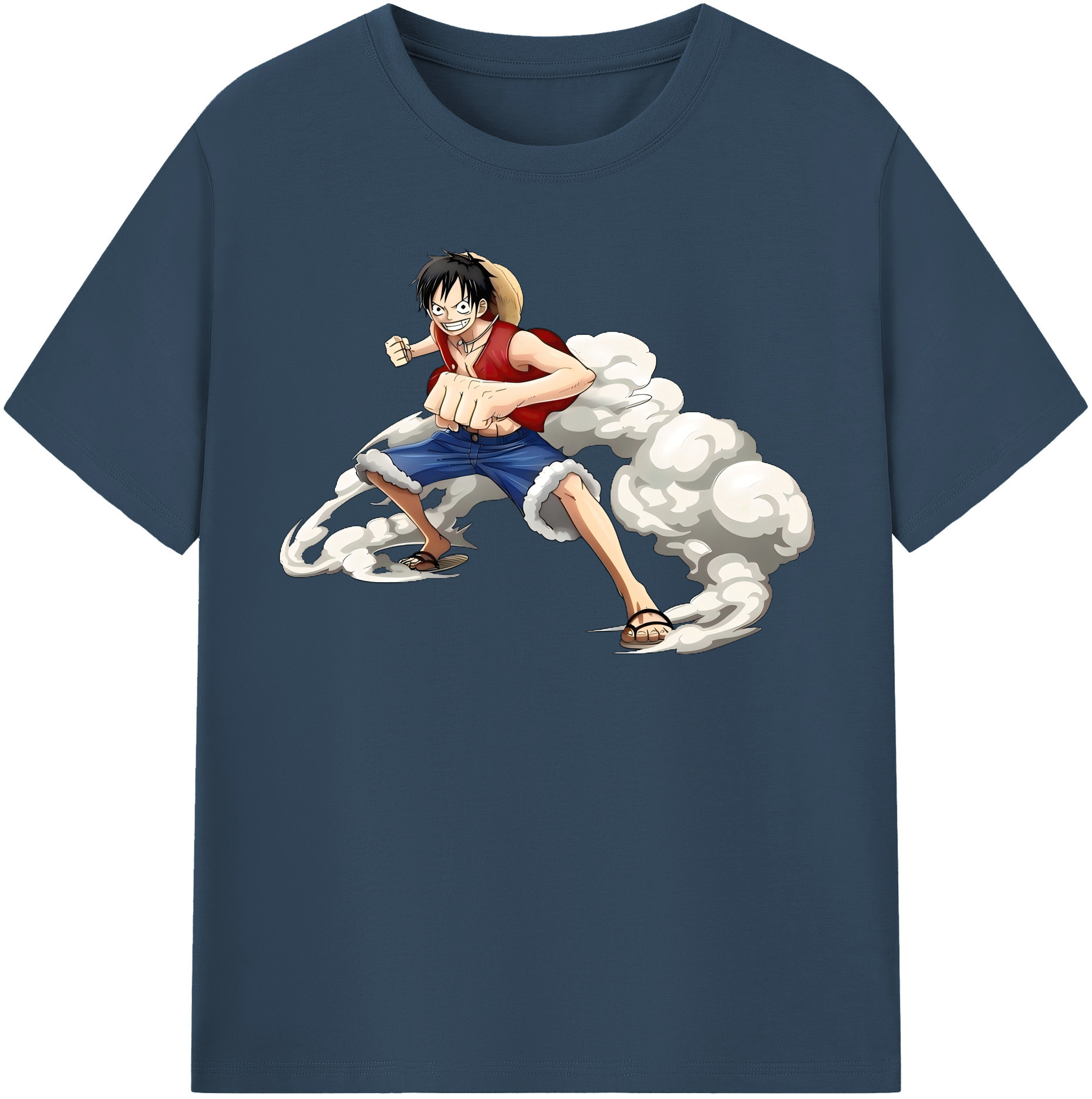 ワンピース モンキー・D・ルフィ ONE PIECE Monkey D. Luffy レディースカジュアルプリントTシャツ（綿100％）