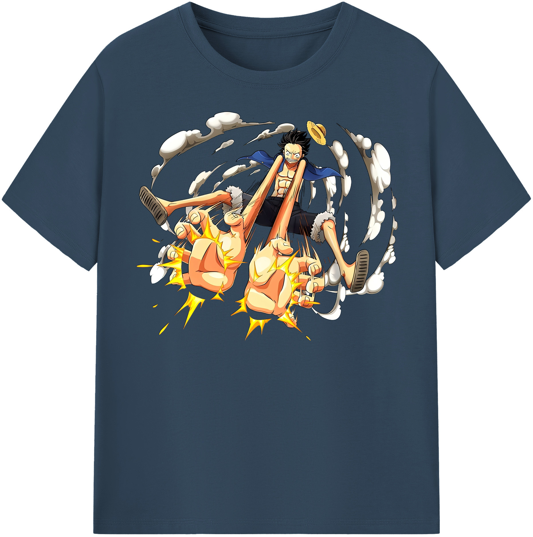 ワンピース モンキー・D・ルフィ ONE PIECE Monkey D. Luffy レディースカジュアルプリントTシャツ（綿100％）