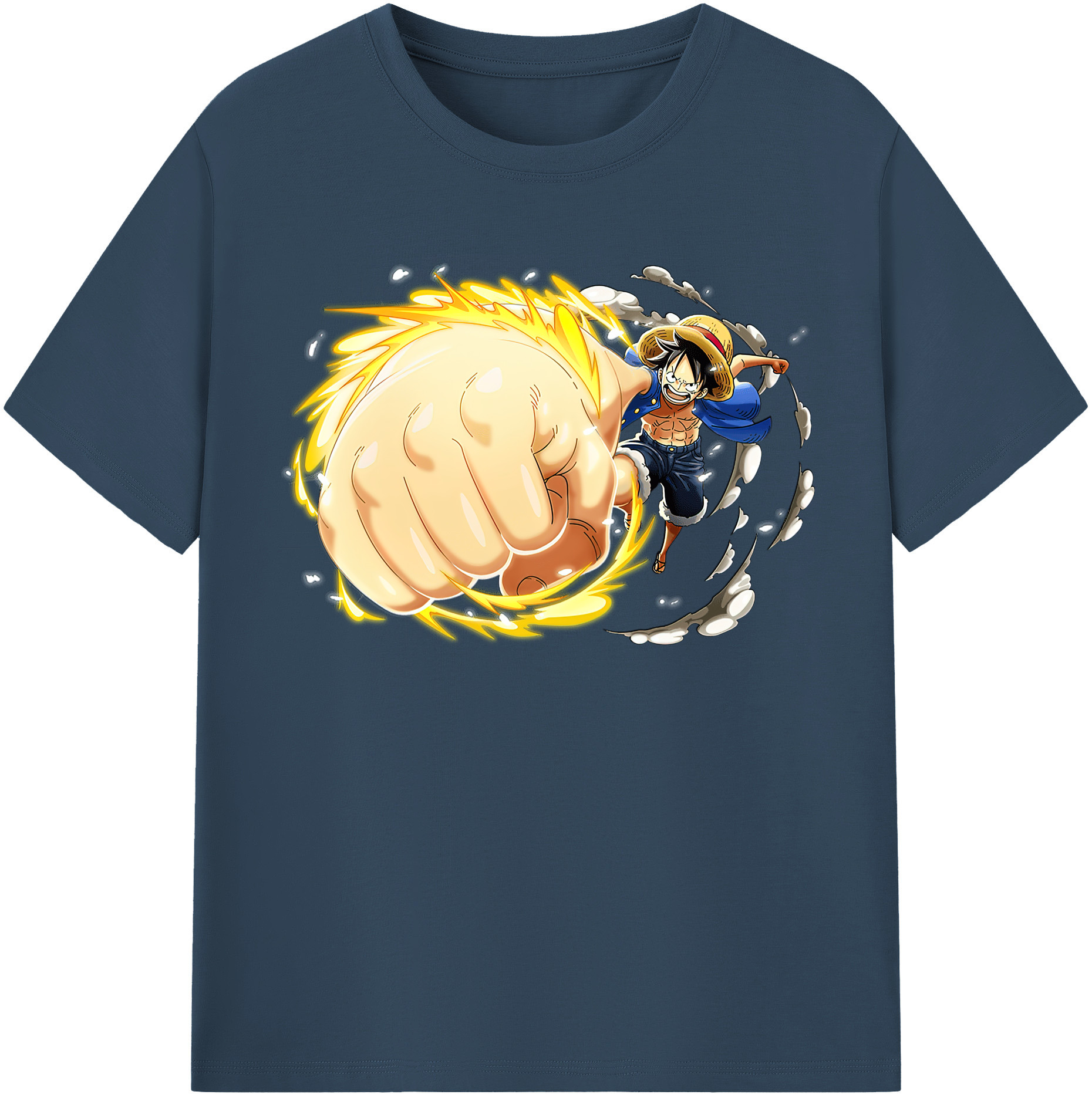 ワンピース モンキー・D・ルフィ ONE PIECE Monkey D. Luffy レディースカジュアルプリントTシャツ（綿100％）
