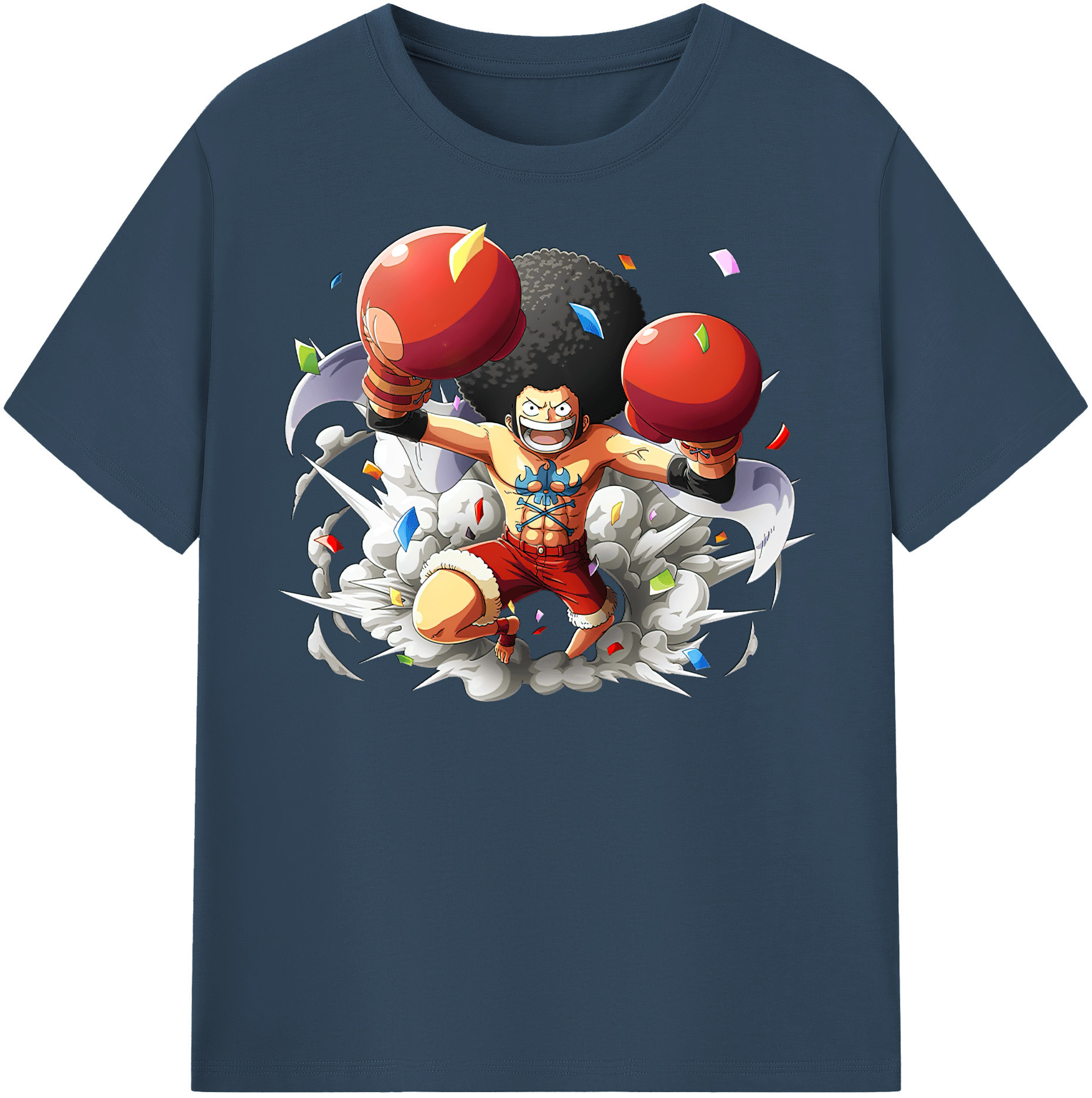 ワンピース モンキー・D・ルフィ ONE PIECE Monkey D. Luffy レディースカジュアルプリントTシャツ（綿100％）