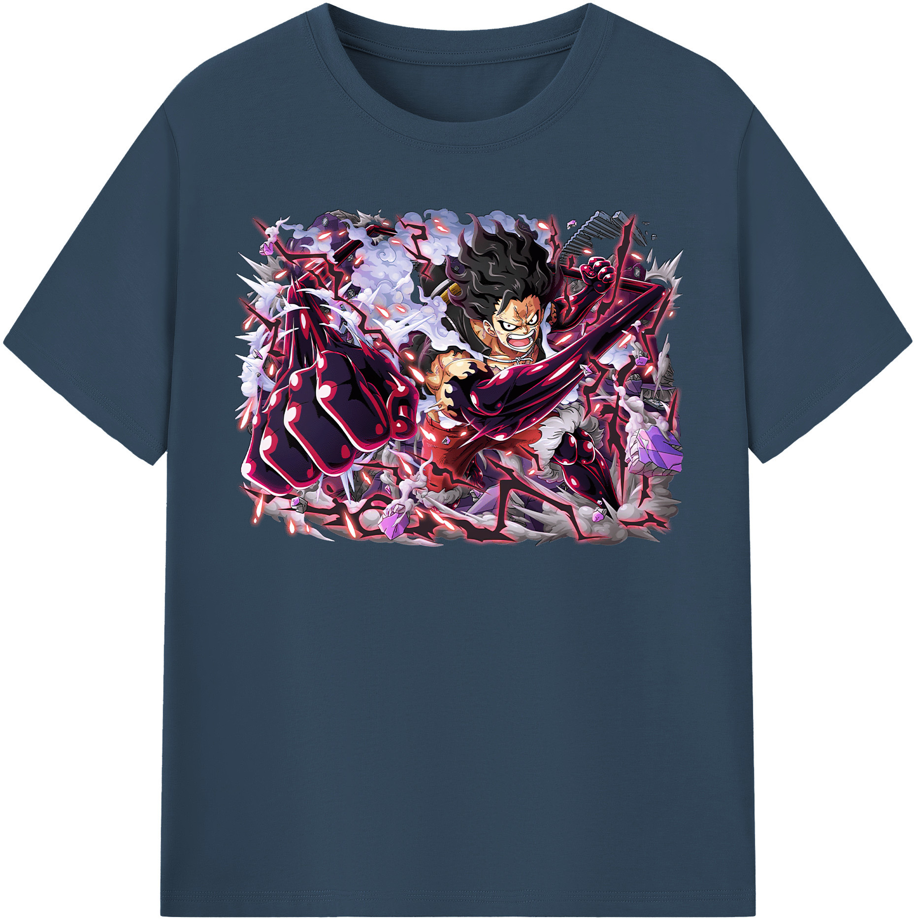 ワンピース モンキー・D・ルフィ ONE PIECE Monkey D. Luffy レディースカジュアルプリントTシャツ（綿100％）