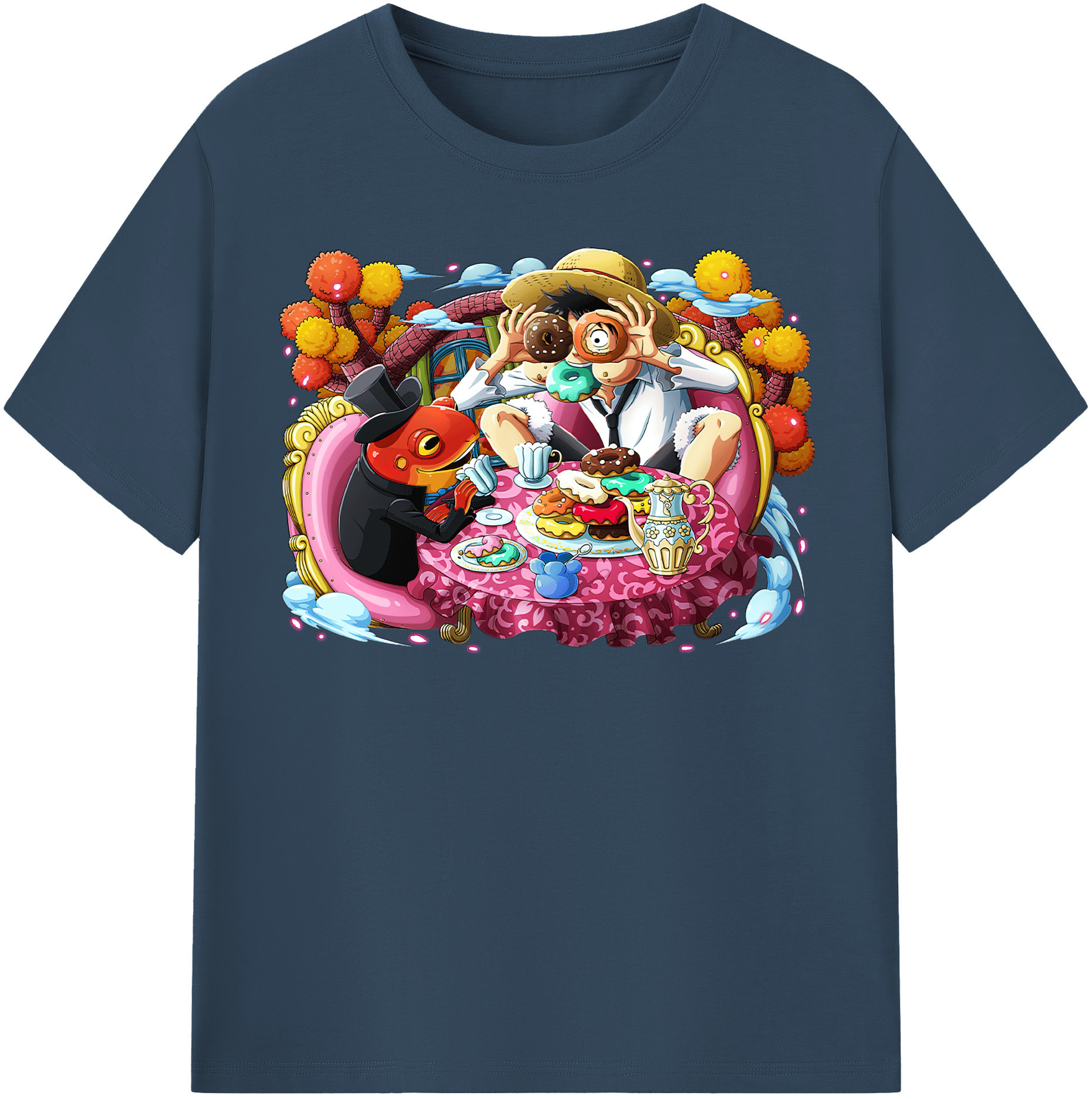 ワンピース モンキー・D・ルフィ ONE PIECE Monkey D. Luffy レディースカジュアルプリントTシャツ（綿100％）