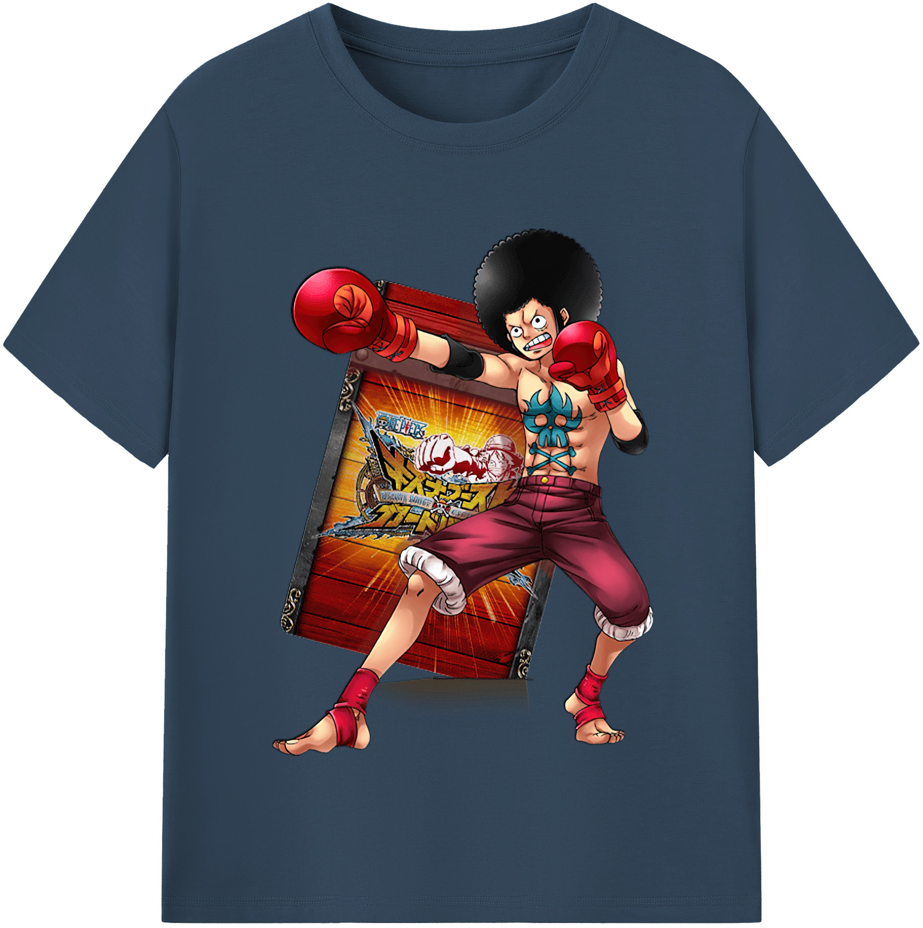 ワンピース モンキー・D・ルフィ ONE PIECE Monkey D. Luffy レディースカジュアルプリントTシャツ（綿100％）