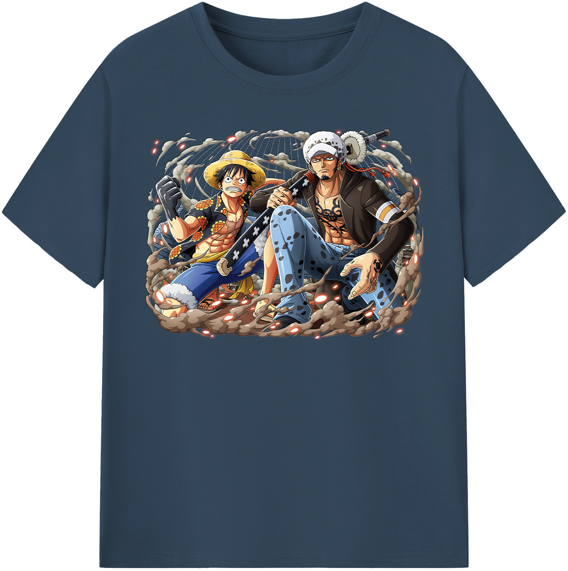 ワンピース モンキー・D・ルフィ ONE PIECE Monkey D. Luffy レディースカジュアルプリントTシャツ（綿100％）