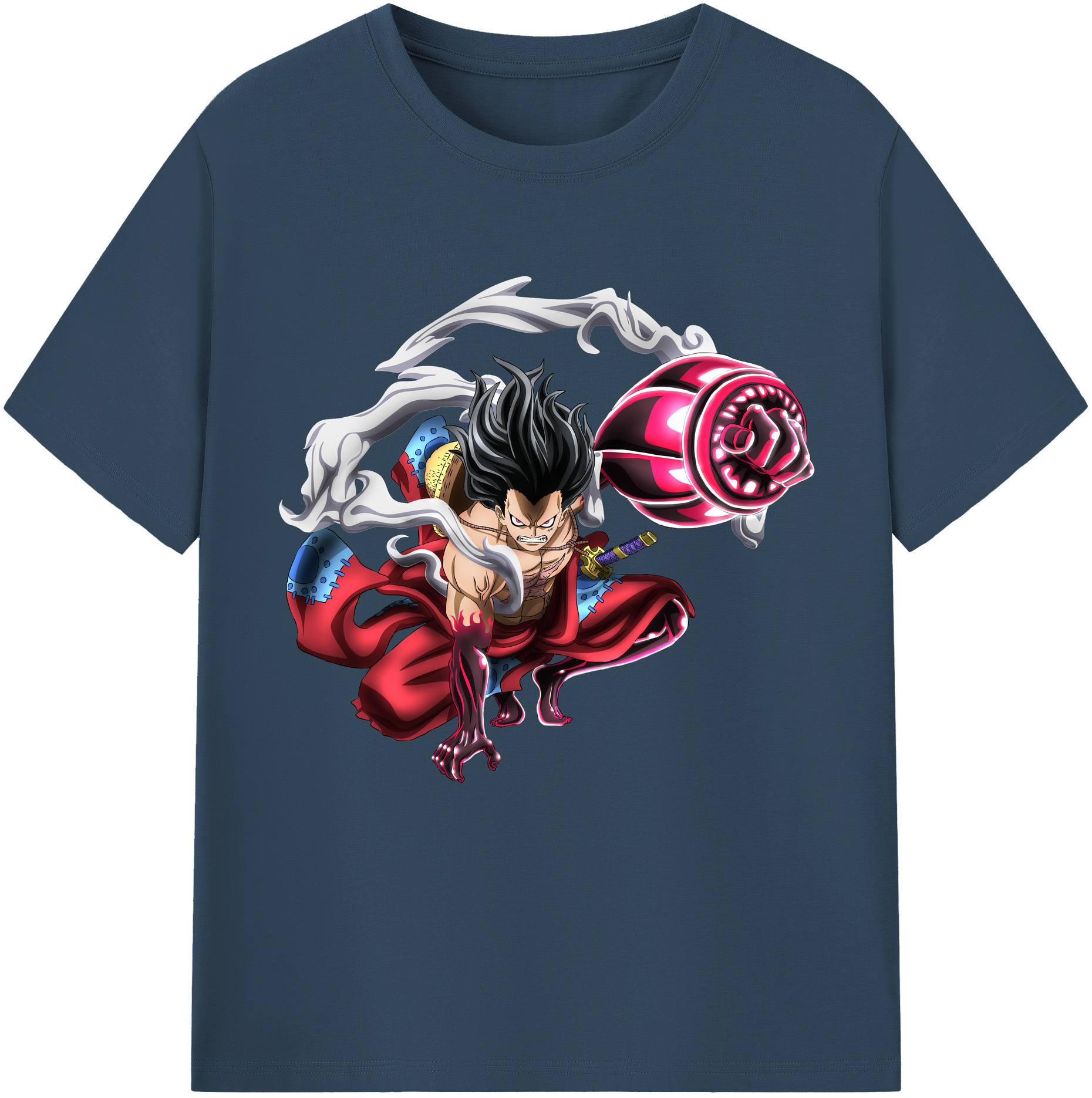 ワンピース モンキー・D・ルフィ ONE PIECE Monkey D. Luffy レディースカジュアルプリントTシャツ（綿100％）