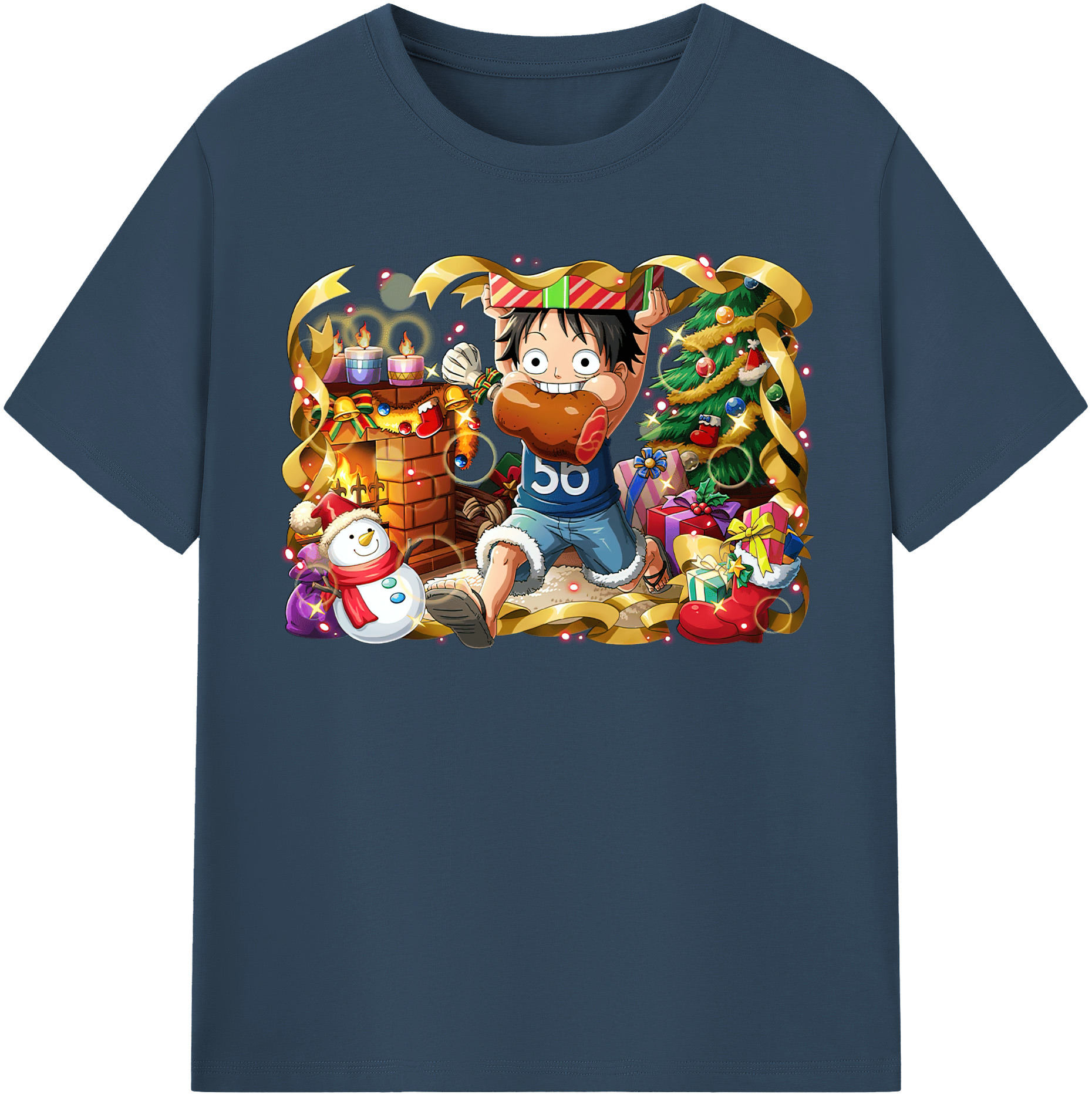 ワンピース モンキー・D・ルフィ ONE PIECE Monkey D. Luffy レディースカジュアルプリントTシャツ（綿100％）
