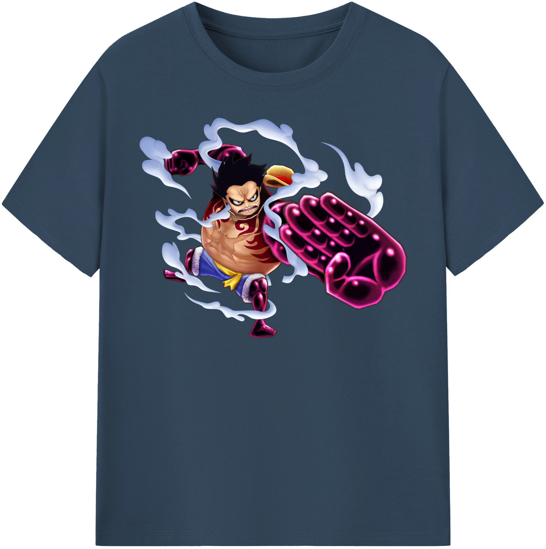 ワンピース モンキー・D・ルフィ ONE PIECE Monkey D. Luffy レディースカジュアルプリントTシャツ（綿100％）