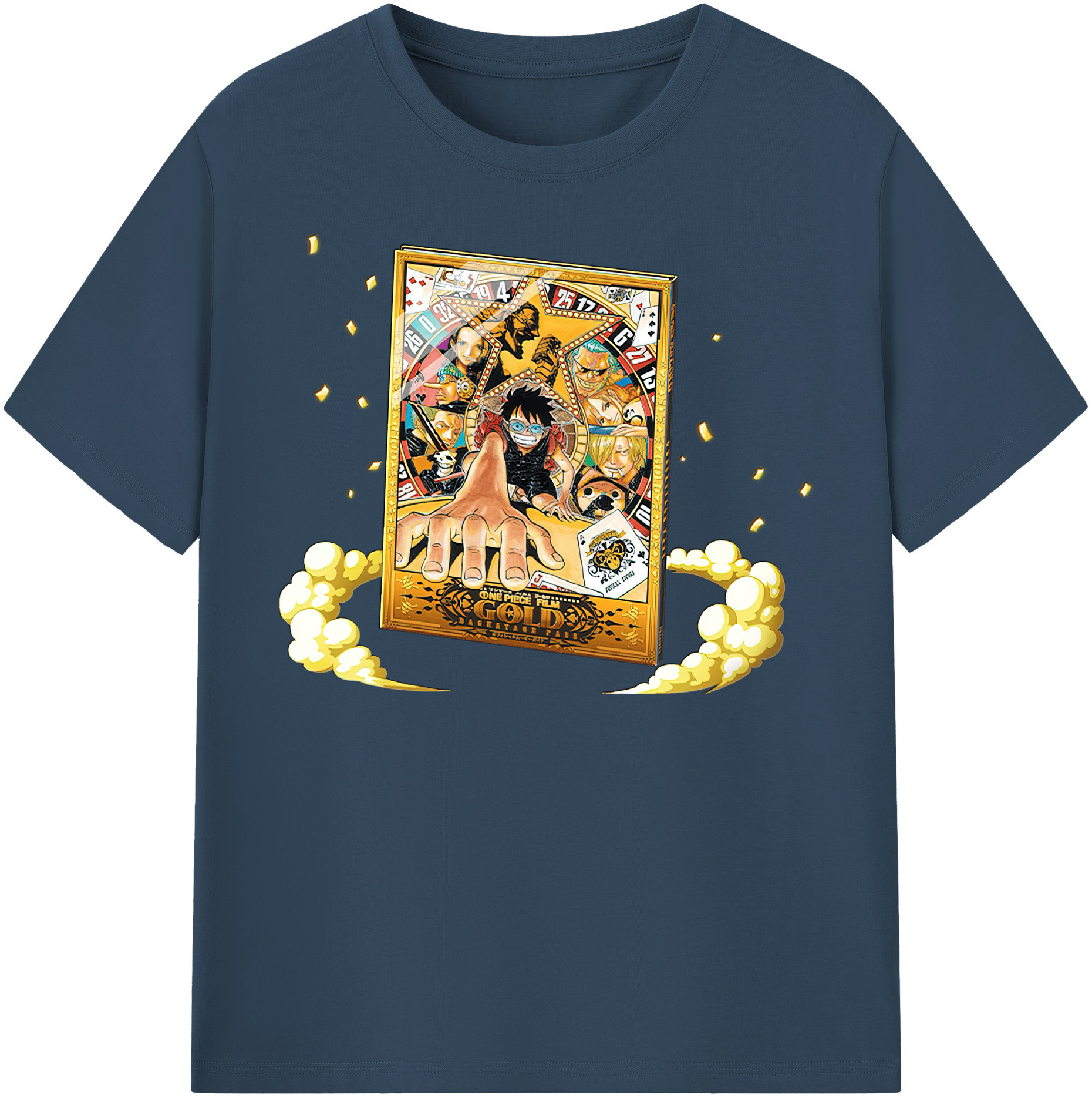 ワンピース モンキー・D・ルフィ ONE PIECE Monkey D. Luffy レディースカジュアルプリントTシャツ（綿100％）