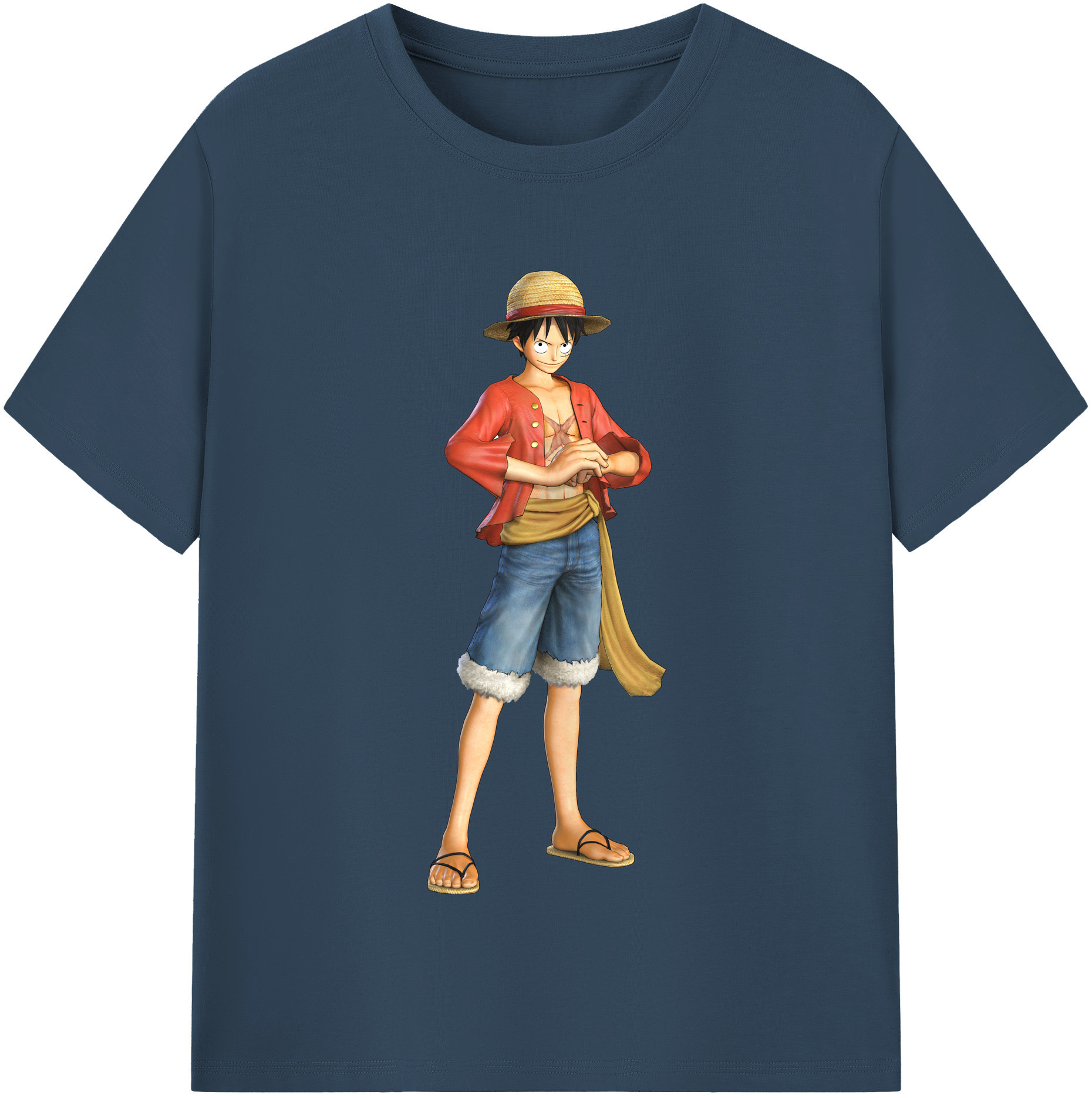 ワンピース モンキー・D・ルフィ ONE PIECE Monkey D. Luffy レディースカジュアルプリントTシャツ（綿100％）